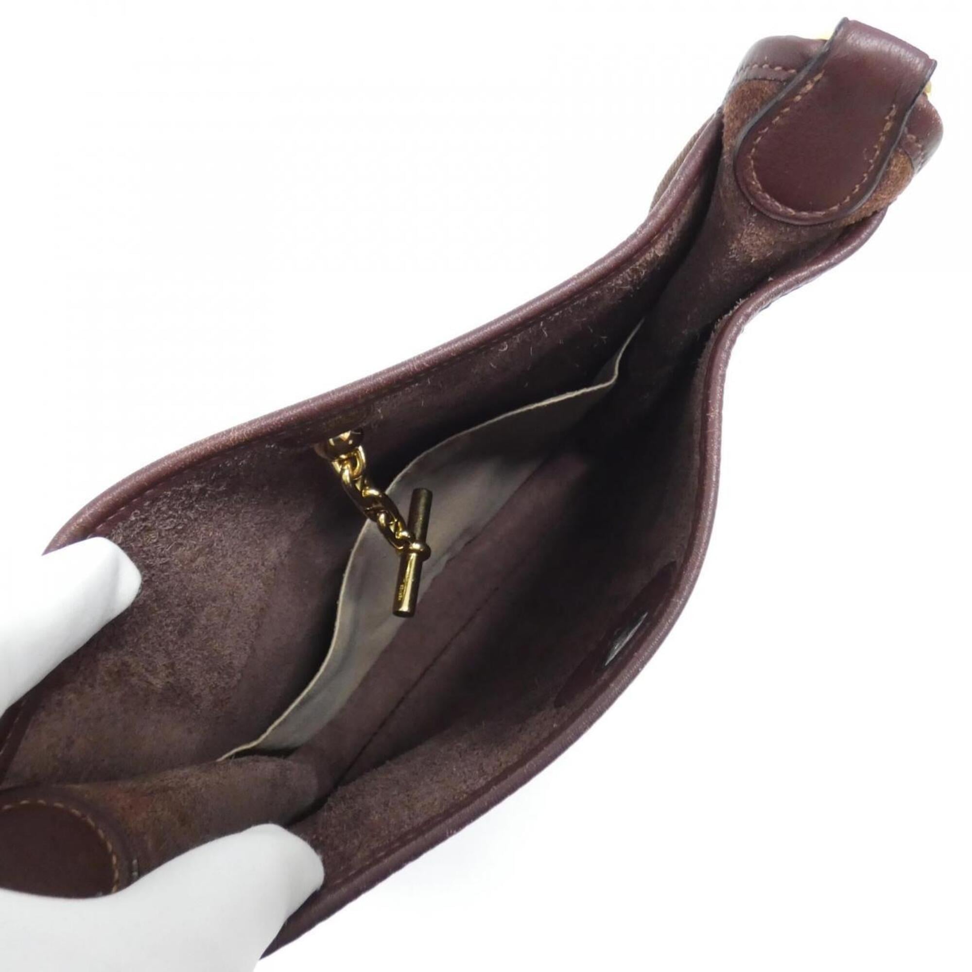 Hermes Havane Taurillon Clemence Leather Shoulder Bag (Pre-Owned)
