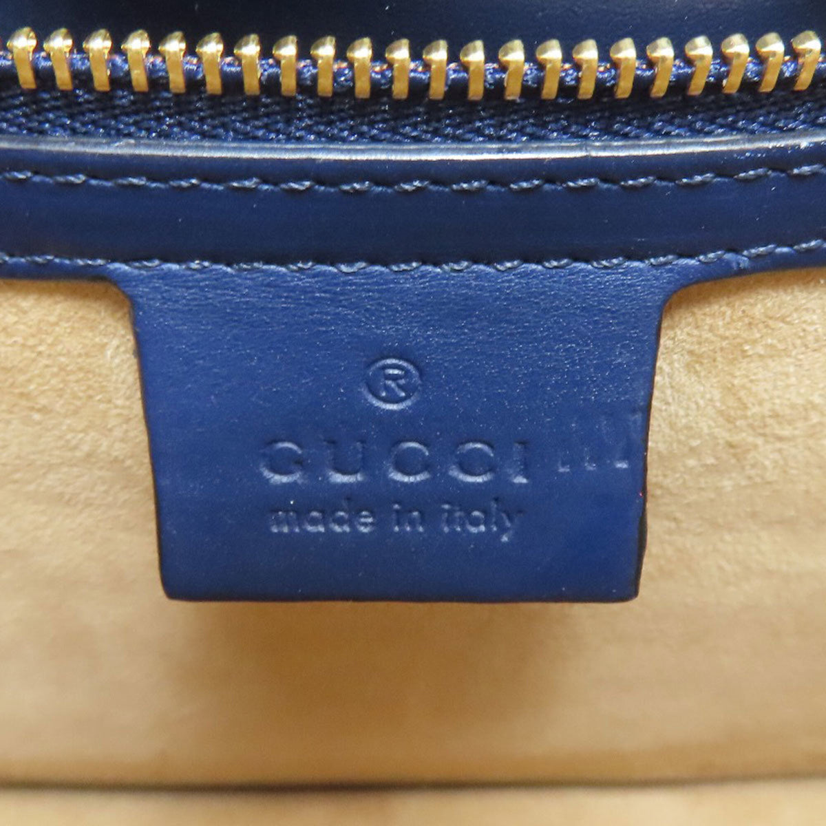 Gucci Navy Leather Shoulder Bag (Pre-Owned)