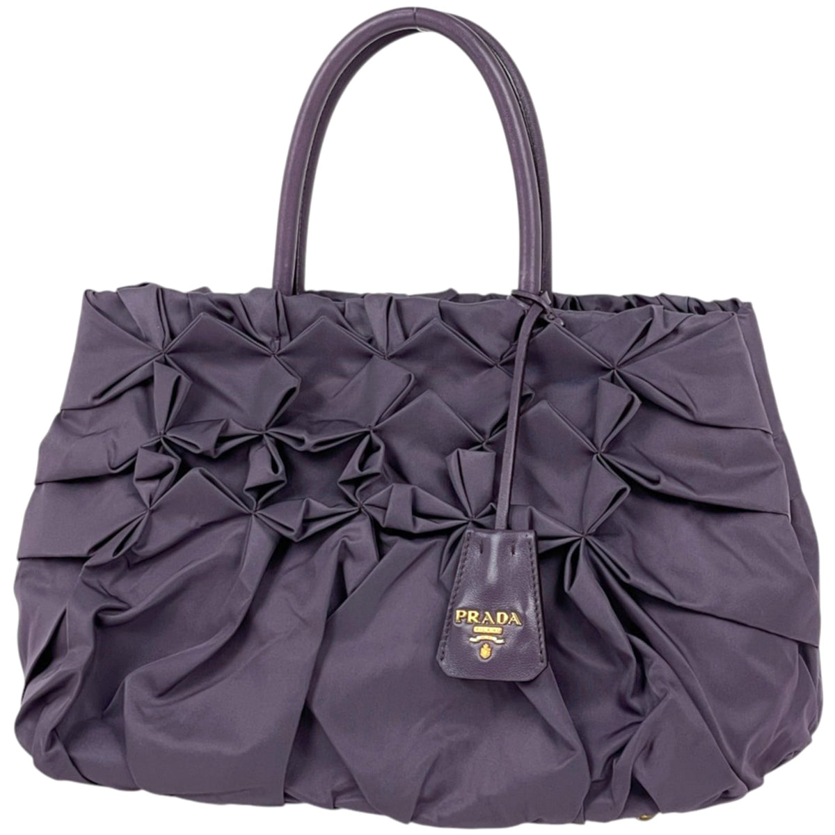Prada Purple Nylon Leather Handbag (Pre-Owned)