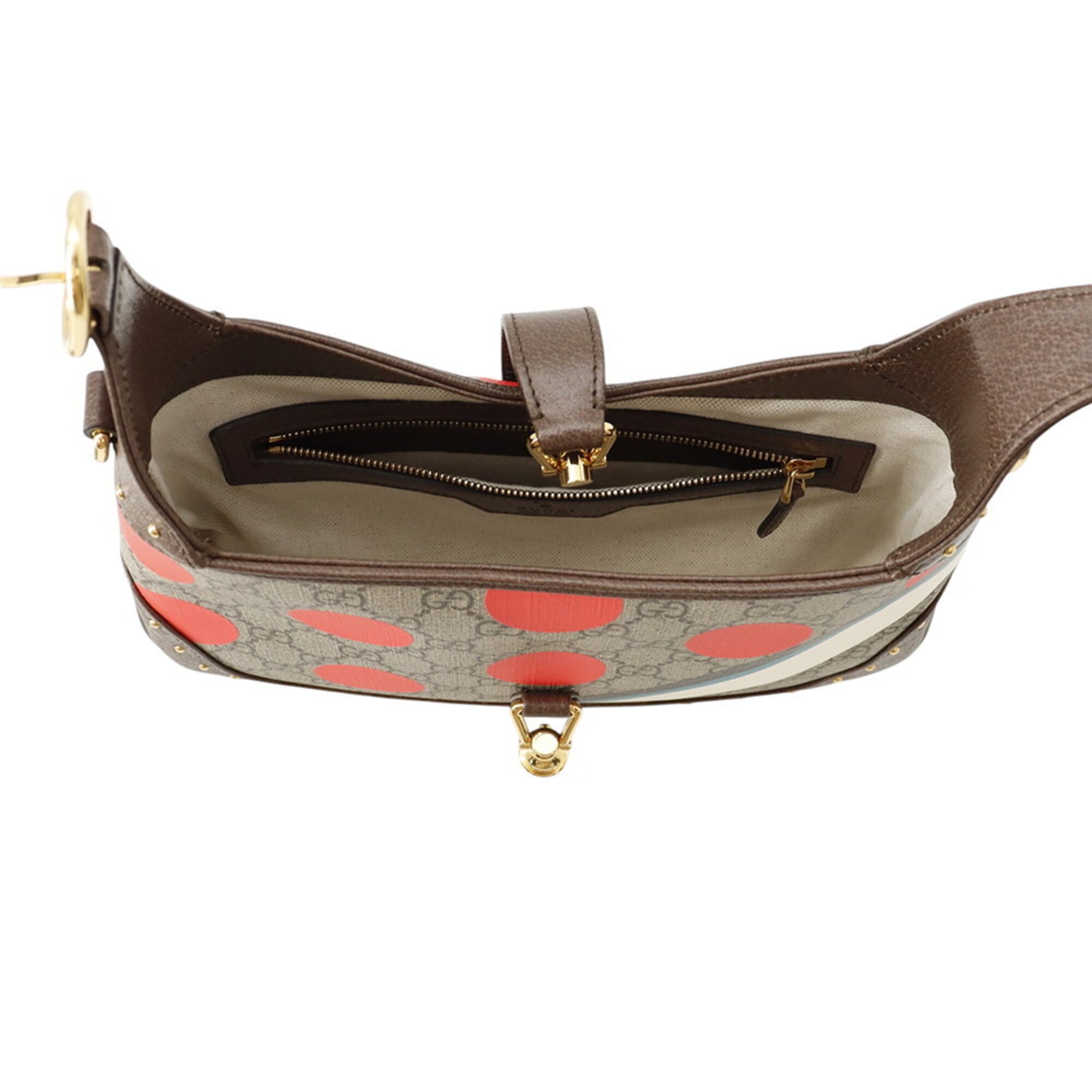 Gucci Beige Multi-Color Gg Supreme Leather Shoulder Bag (Pre-Owned)