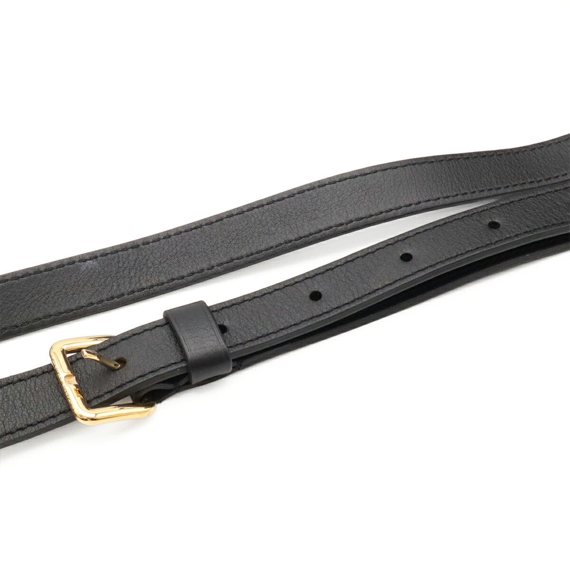 Louis Vuitton Noir Leather Handbag Shoulder Bag (Pre-Owned)