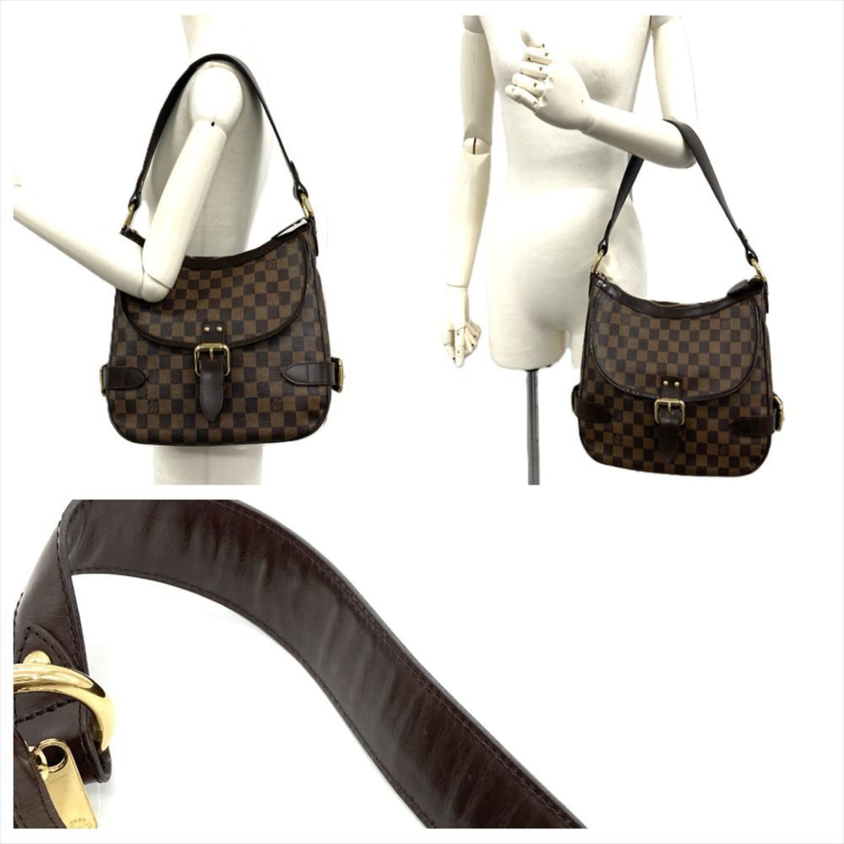 Louis Vuitton Brown Damier Canvas Ebene Damier Azur Shoulder Bag (Pre-Owned)