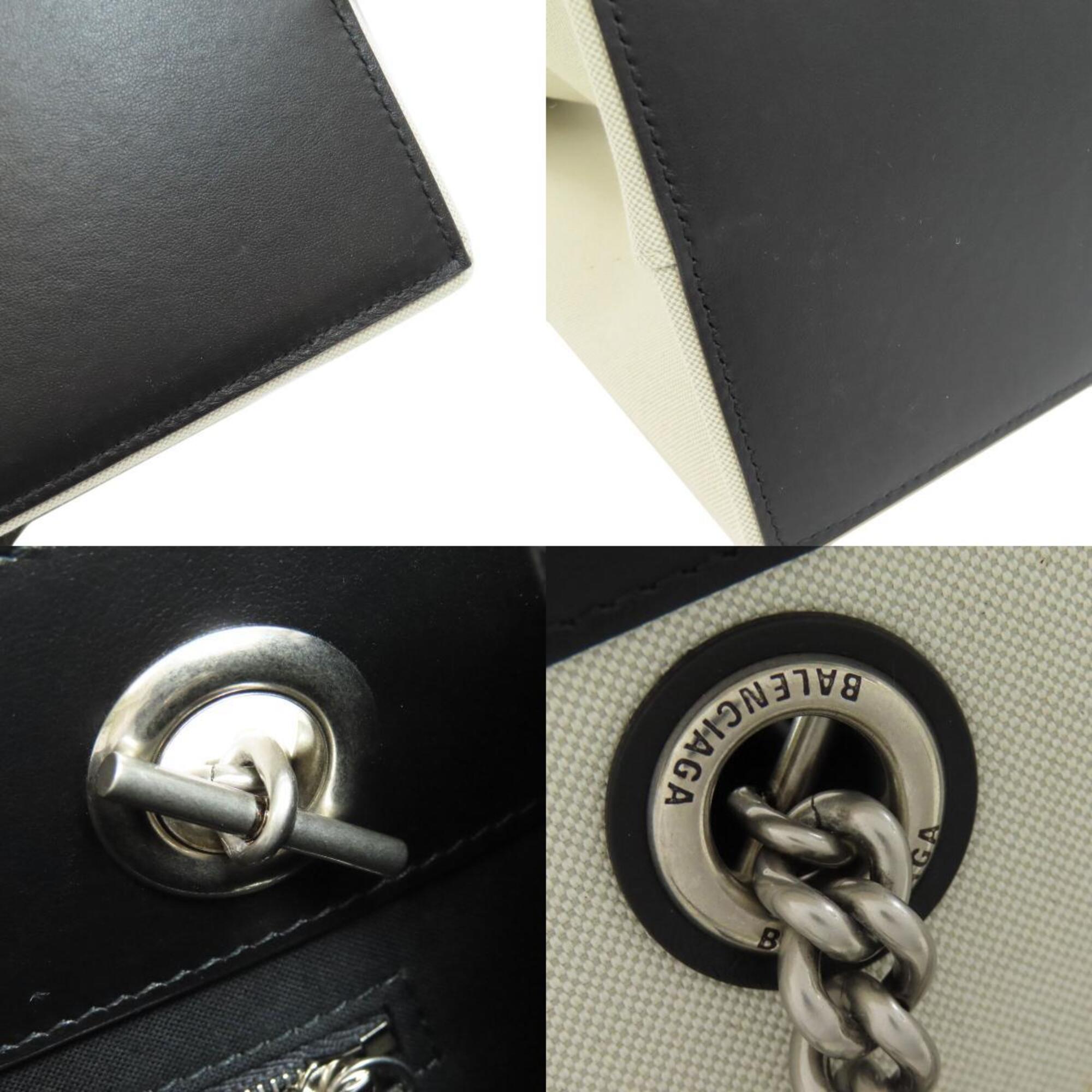 Balenciaga Black White Canvas Tote Bag (Pre-Owned)
