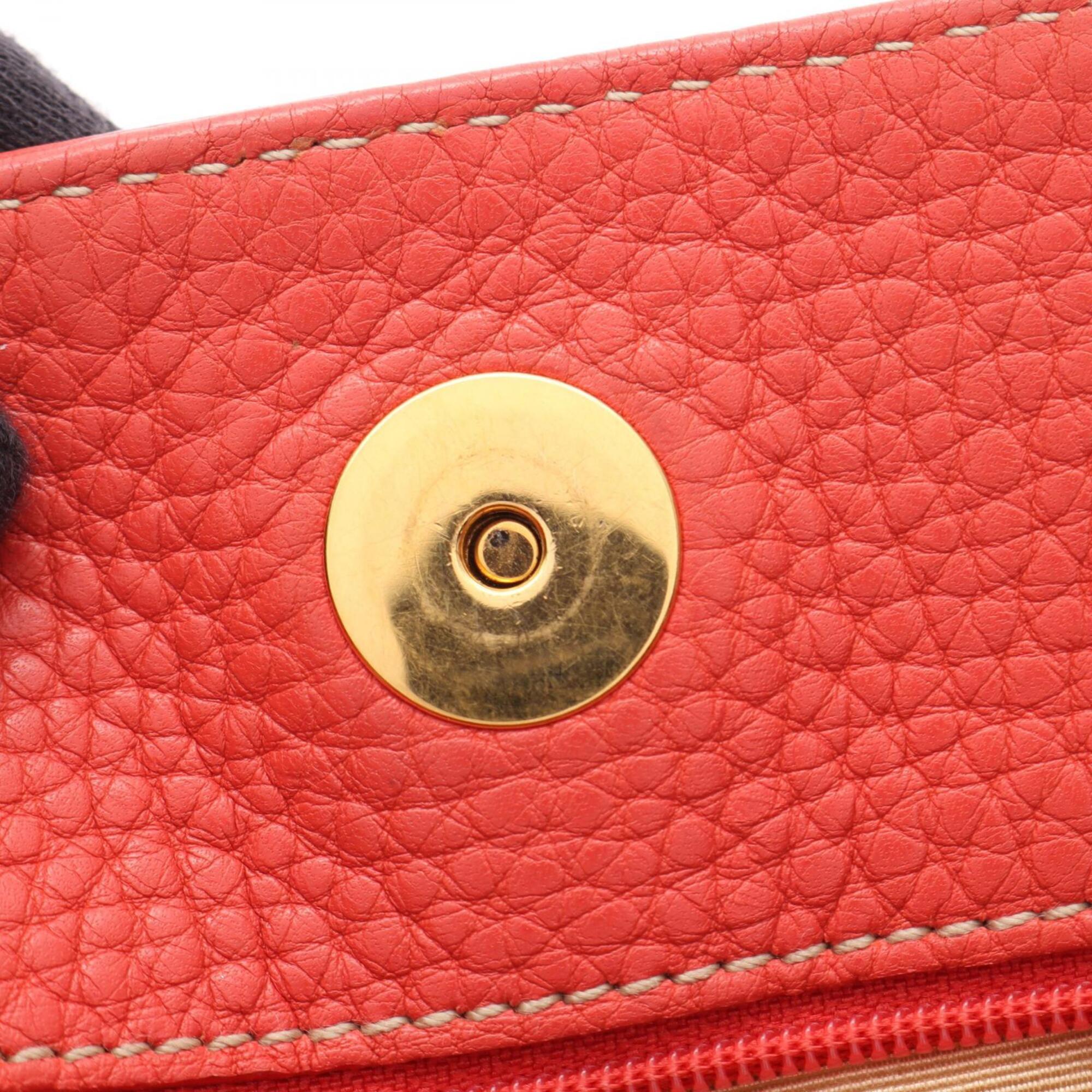 Bvlgari Beige Pink Canvas Leather Handbag (Pre-Owned)
