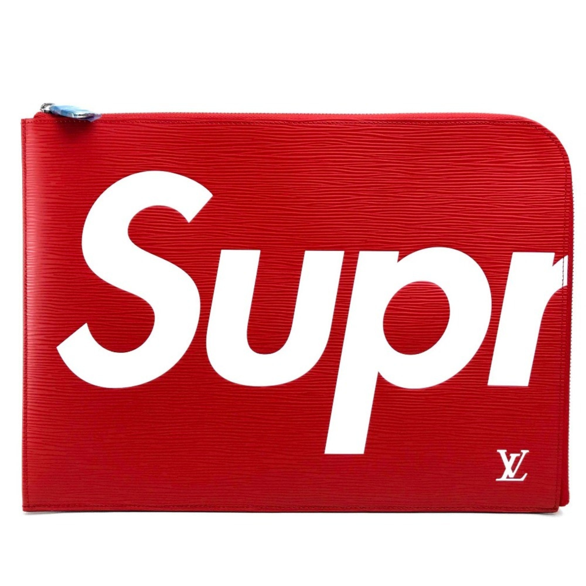Louis Vuitton Red Color Epi Leather Clutch Bag Pochette (Pre-Owned)