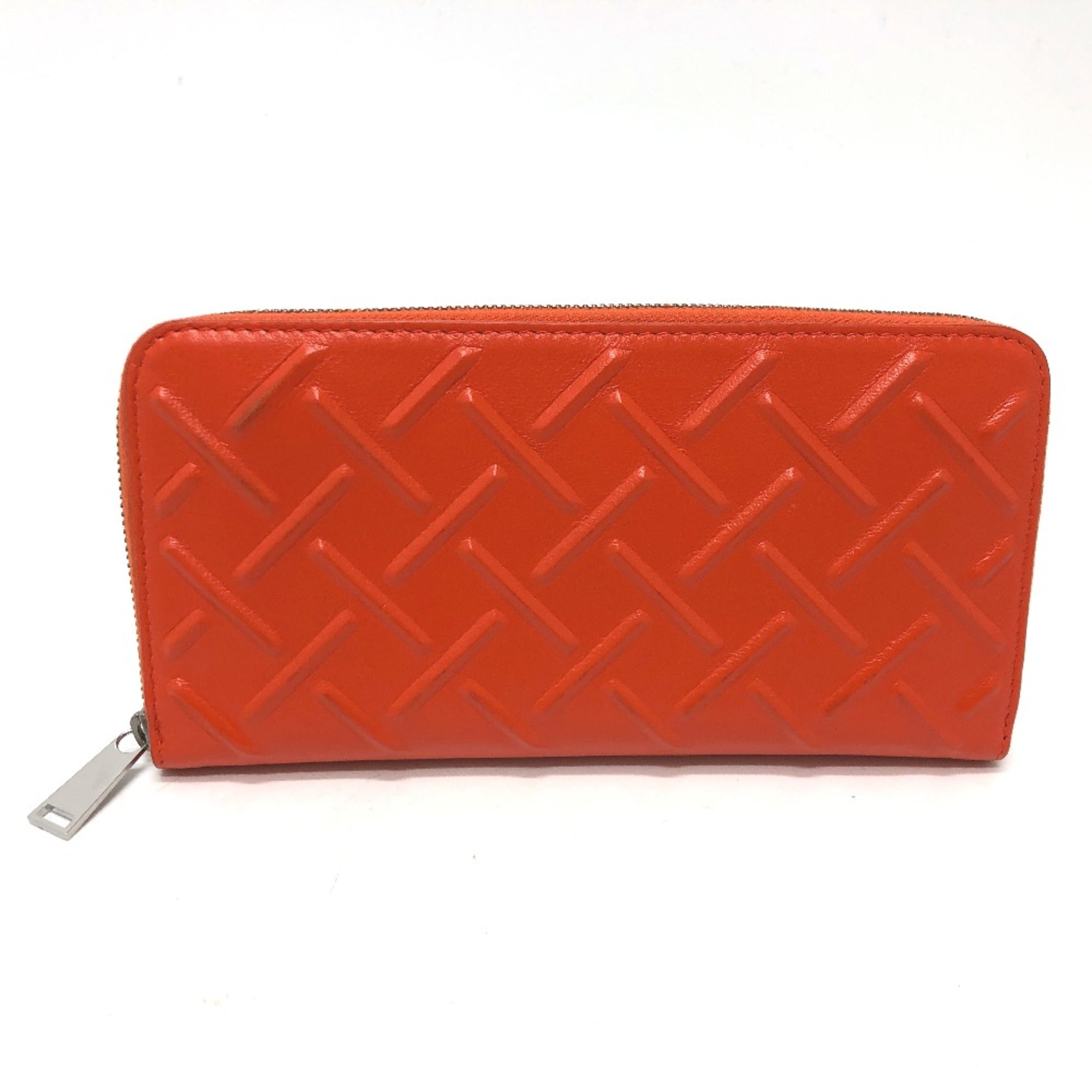 Bottega Veneta Orange Leather Long Wallet (Bi-Fold) (Pre-Owned)