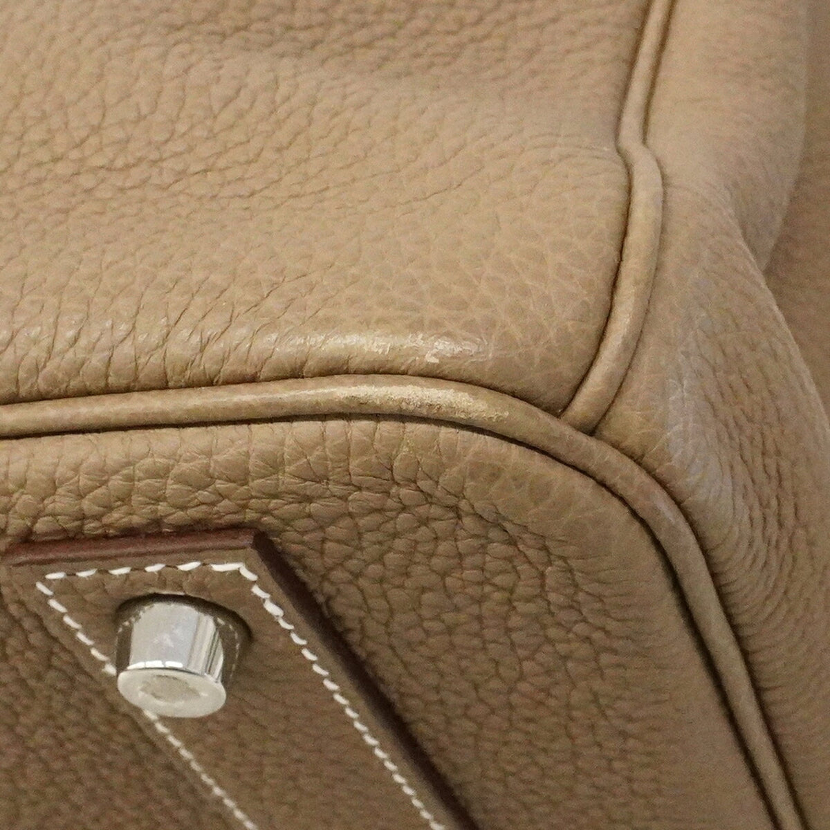 Hermes Etoupe Gray Togo Leather Handbag (Pre-Owned)