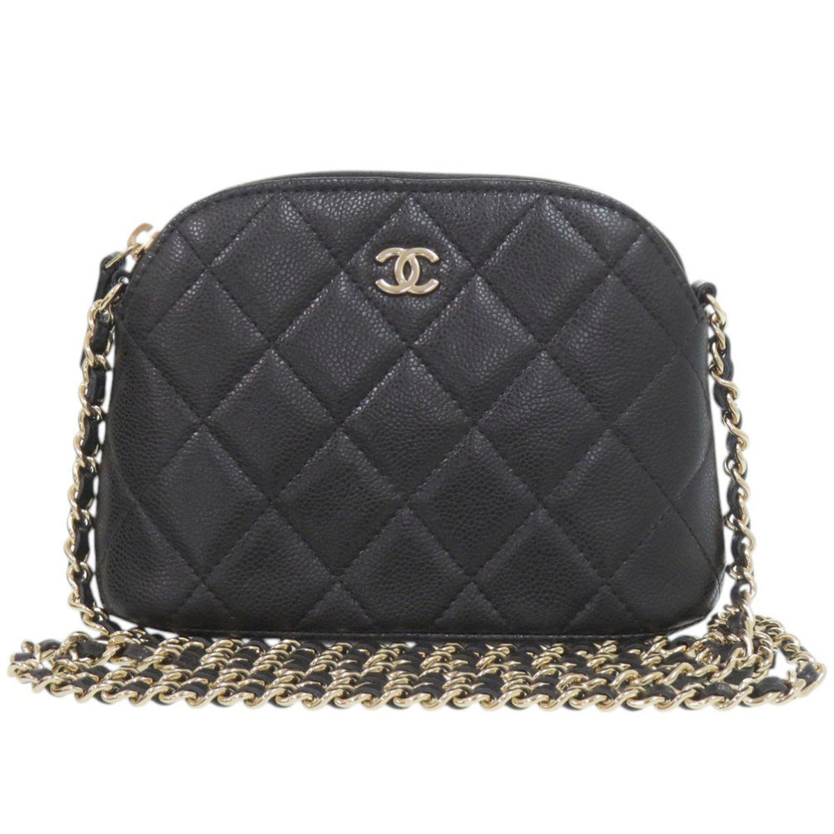 Chanel Black Grained Calfskin Shoulder Bag (Pre-Owned)