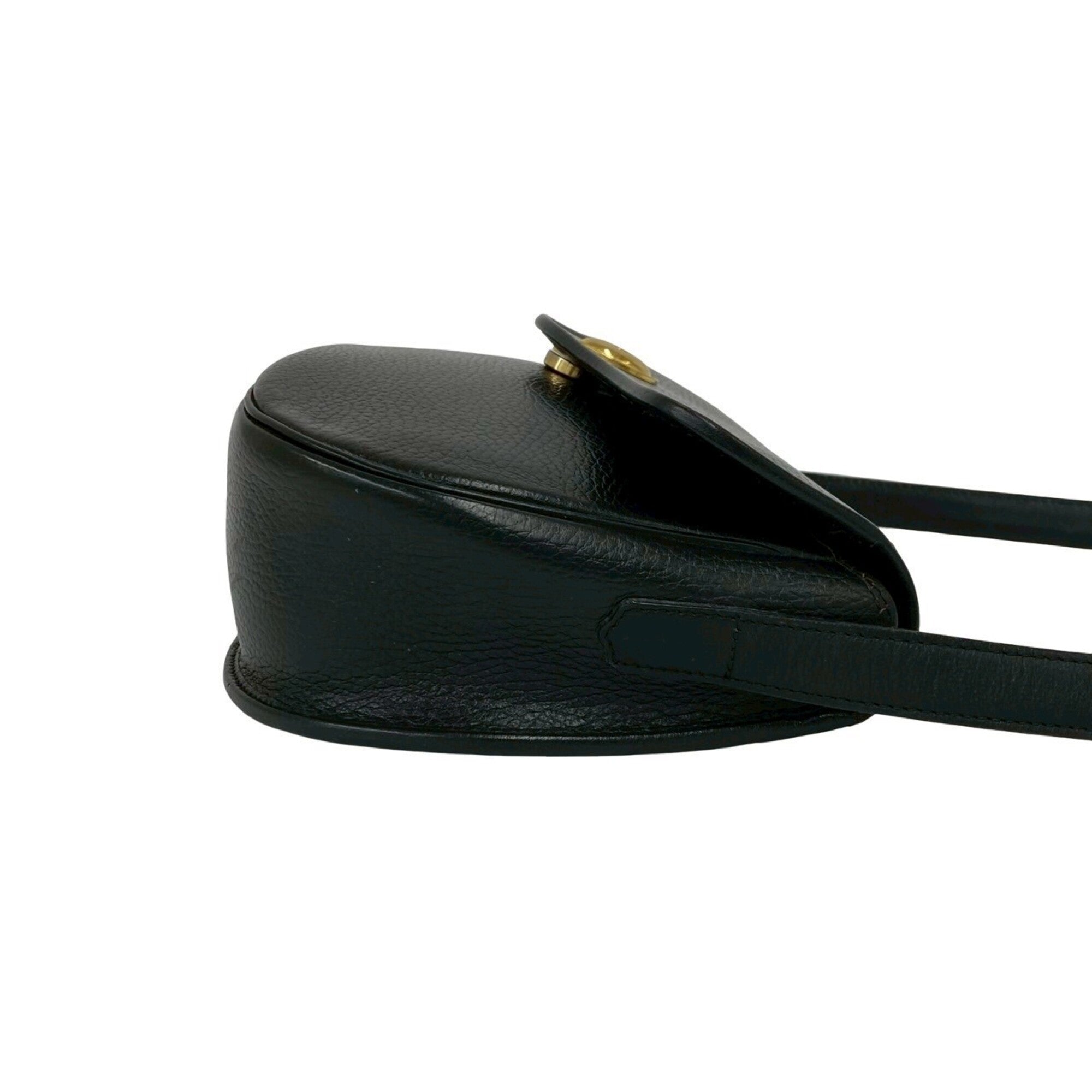 Christian Dior Black Leather Pochette Shoulder Bag (Pre-Owned)