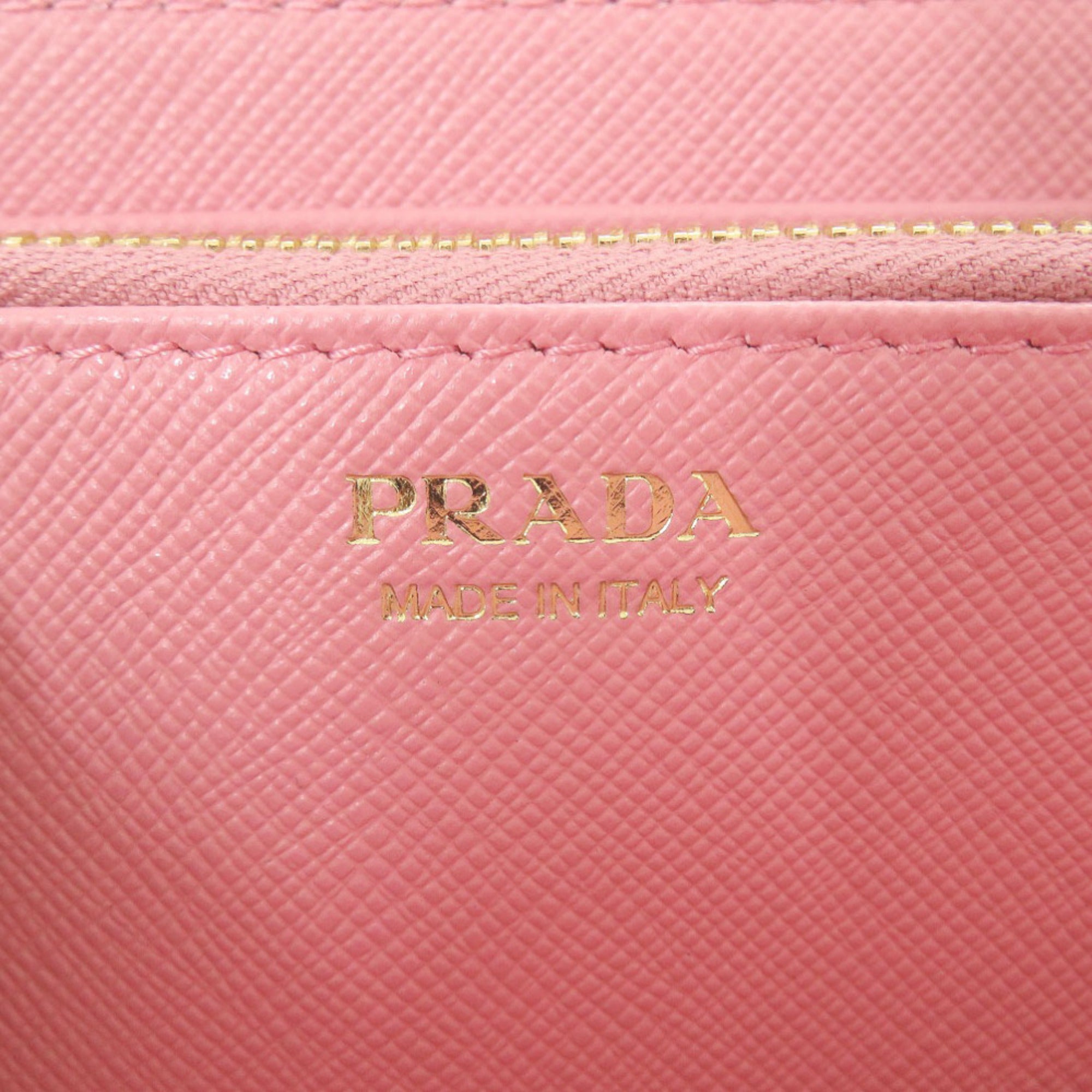 Prada Pink Leather Long Wallet (Bi-Fold) (Pre-Owned)