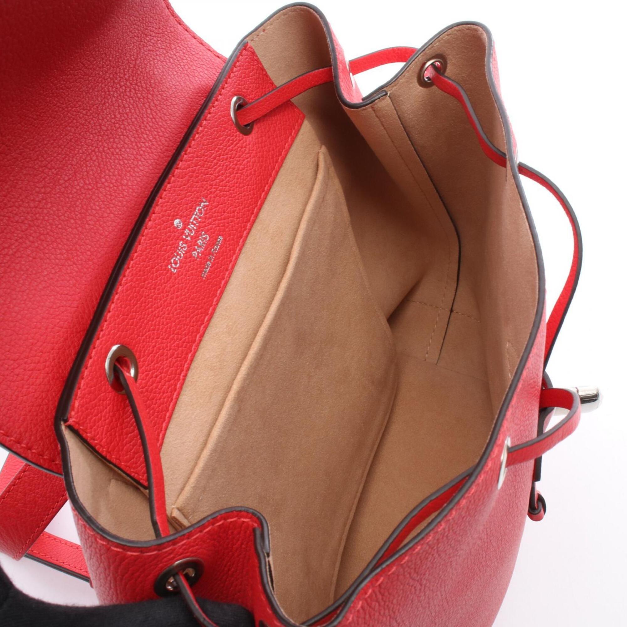 Louis Vuitton Red Color Ruby Leather Backpack Handbag (Pre-Owned)