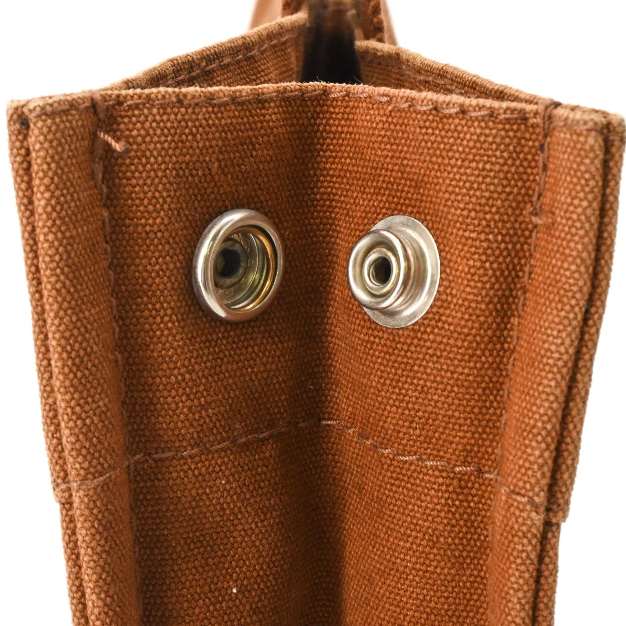 Hermes Fourre Tout Brown Canvas Leather Handbag (Pre-Owned)