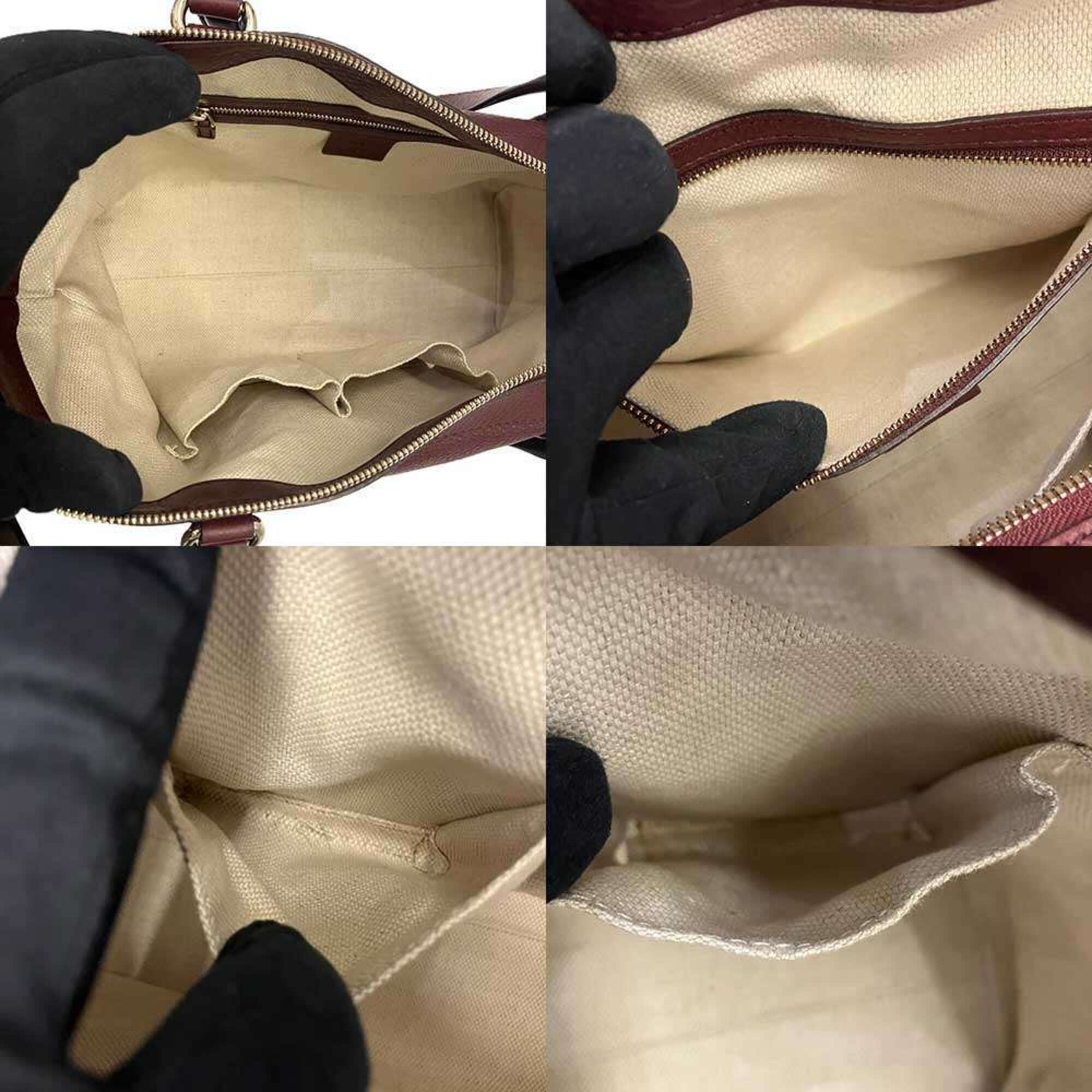 Gucci Soho Bordeaux Leather Tote Bag (Pre-Owned)