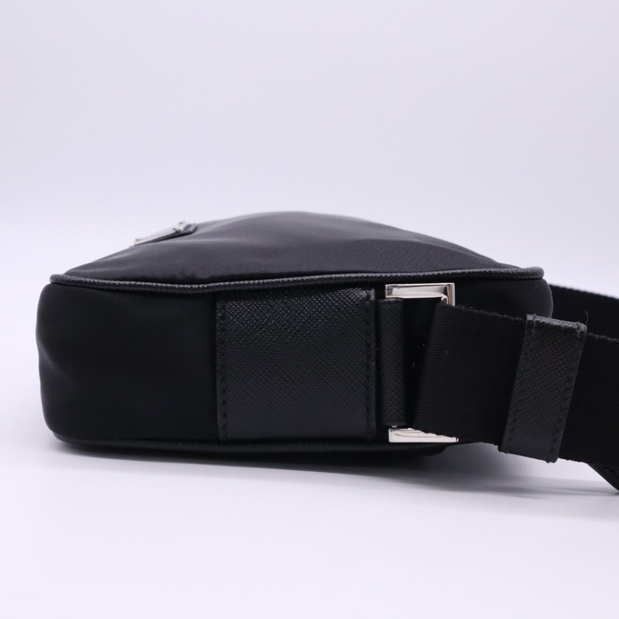 Prada Saffiano Black Nero Nylon Saffiano Shoulder Bag (Pre-Owned)