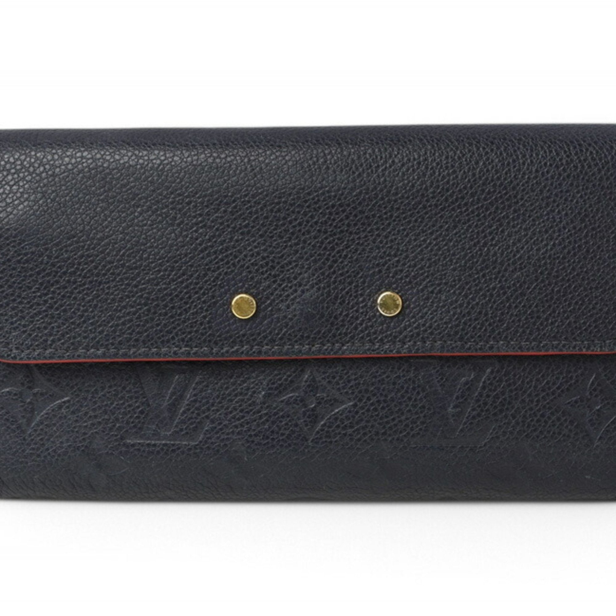Louis Vuitton Marine Rouge Monogram Monogram Empreinte Long Wallet (Tri-Fold) (Pre-Owned)