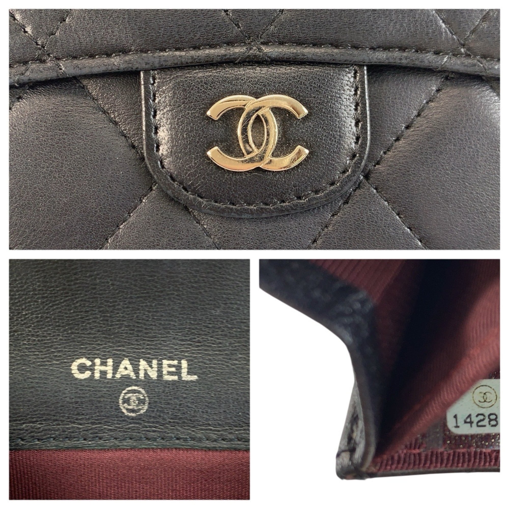 Chanel Black Leather Coin Purse/Coin Case (Pre-Owned)