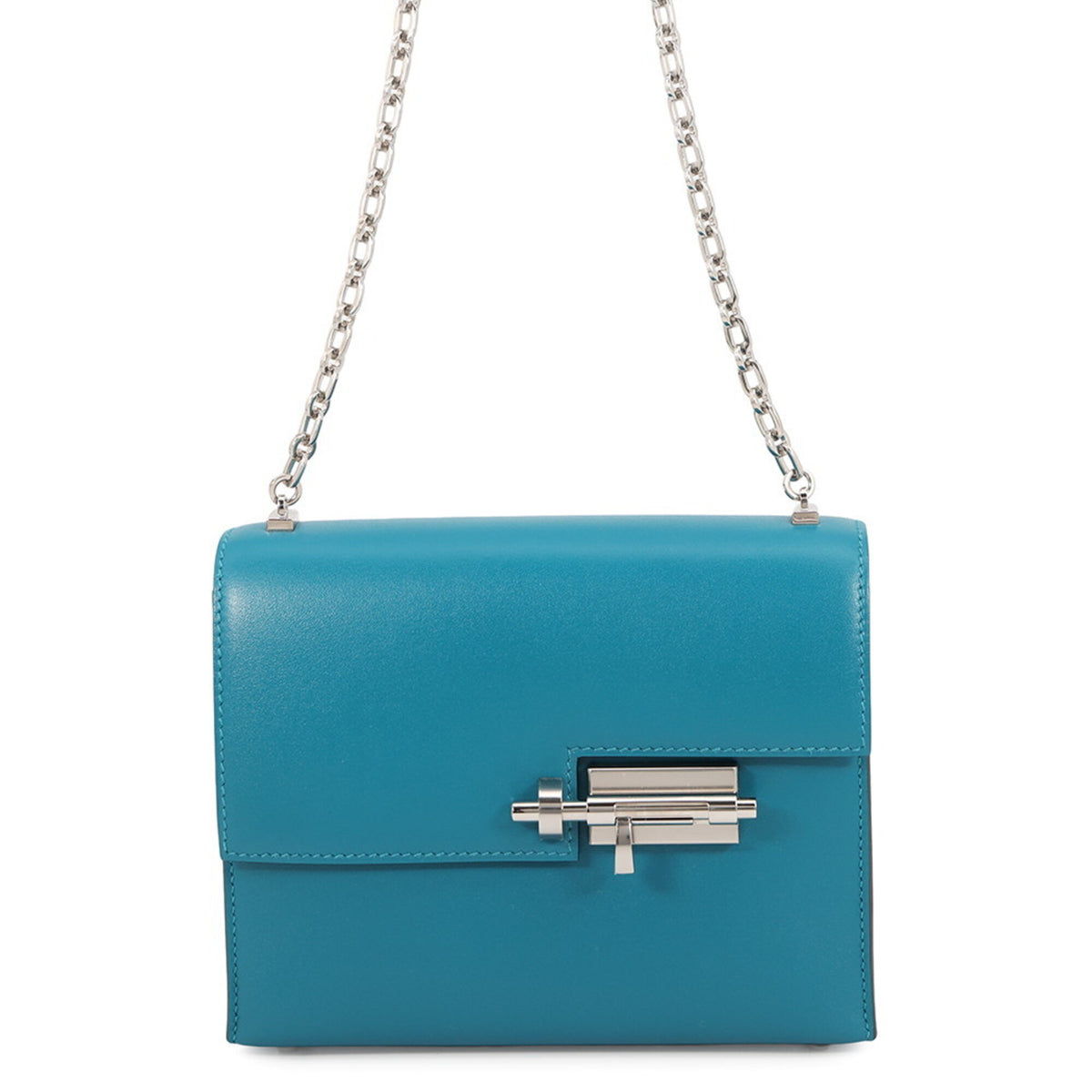 Hermes Silver Tadelakt Leather Shoulder Bag (Pre-Owned)