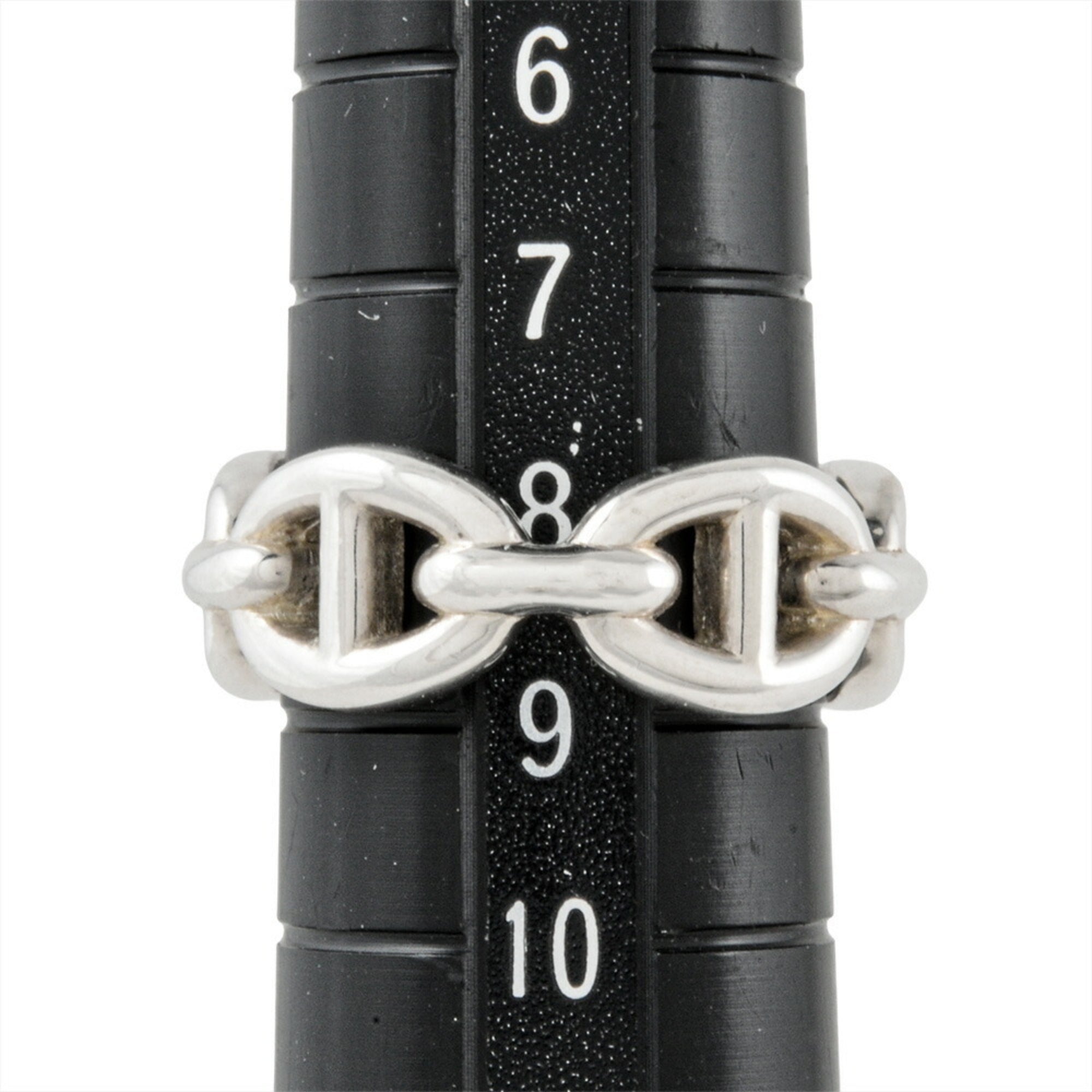 Hermes Silver Silver 925 Band Ring (Pre-Owned)