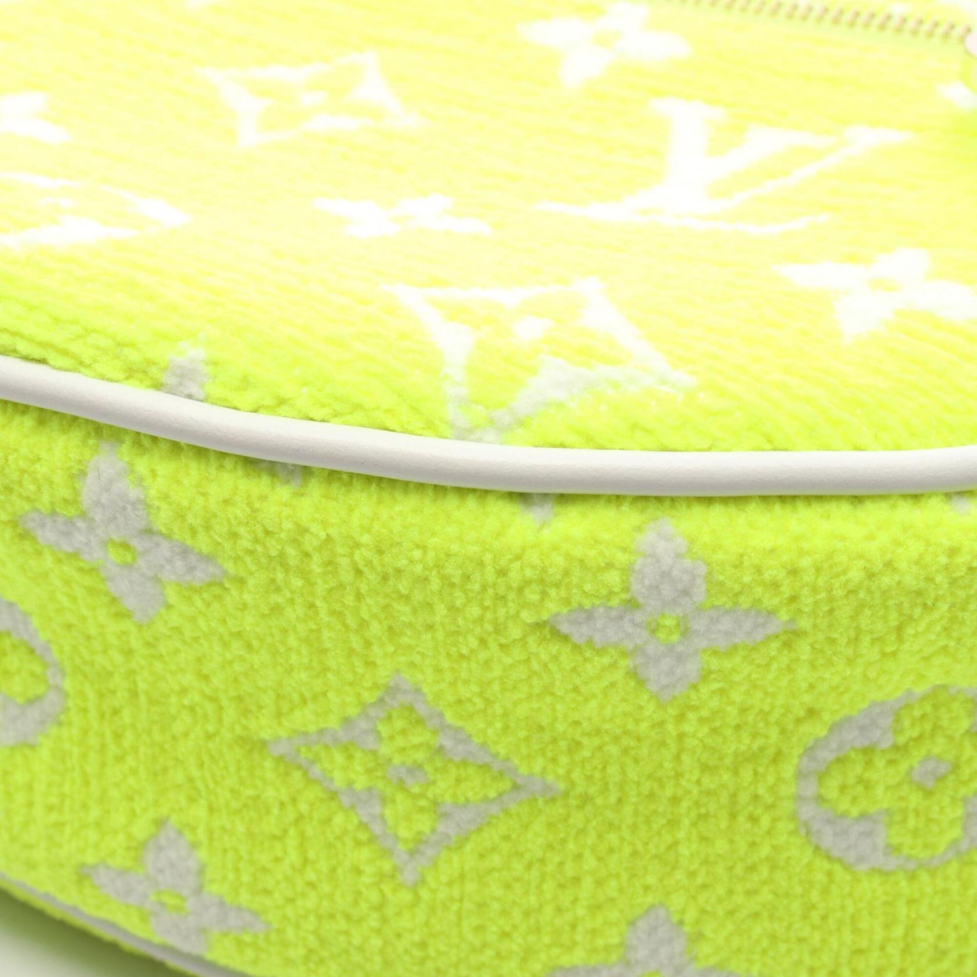 Louis Vuitton White Yellow Monogram Jacquard Fabric Leather Handbag Shoulder Bag (Pre-Owned)