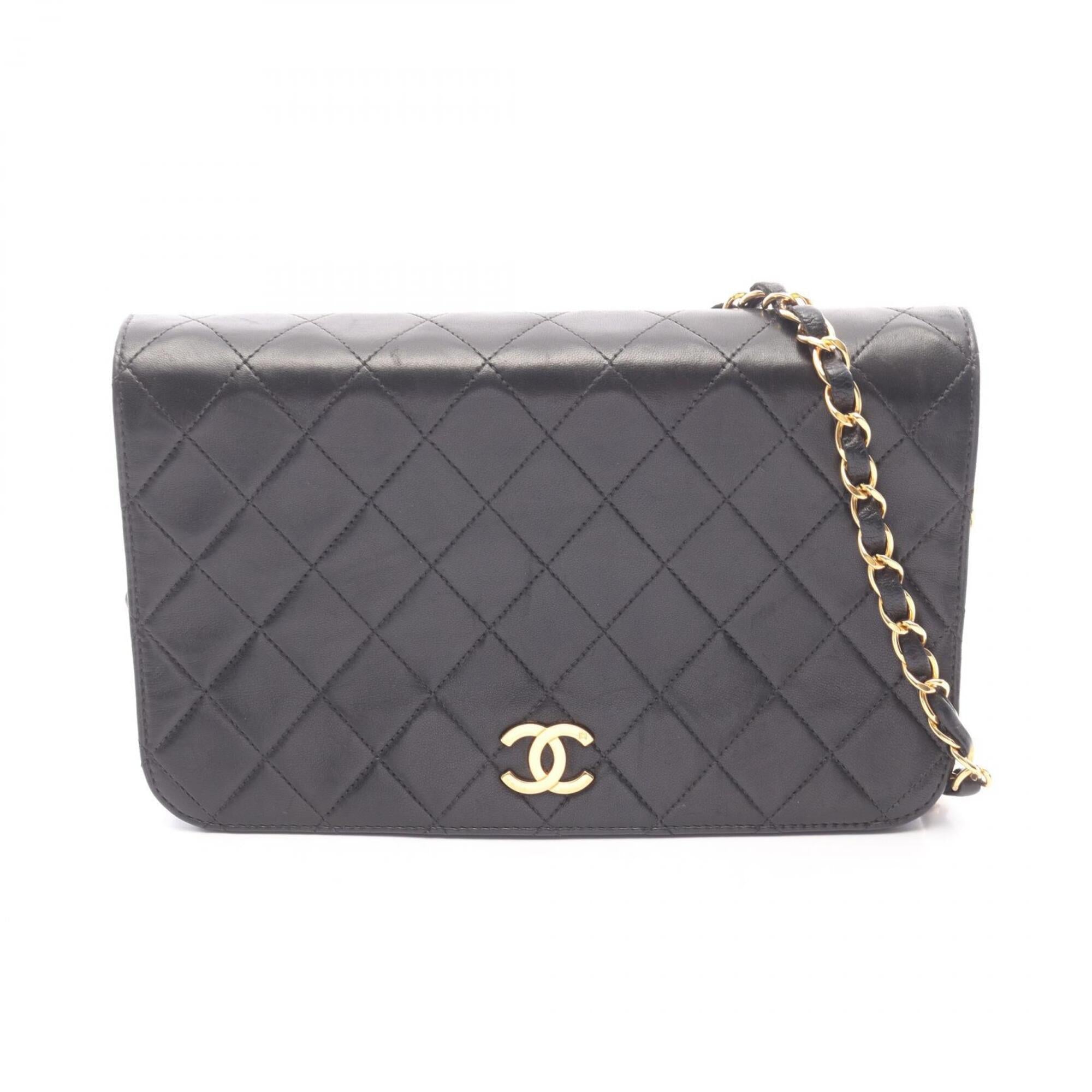 Chanel Black Leather Handbag Shoulder Bag (Pre-Owned)