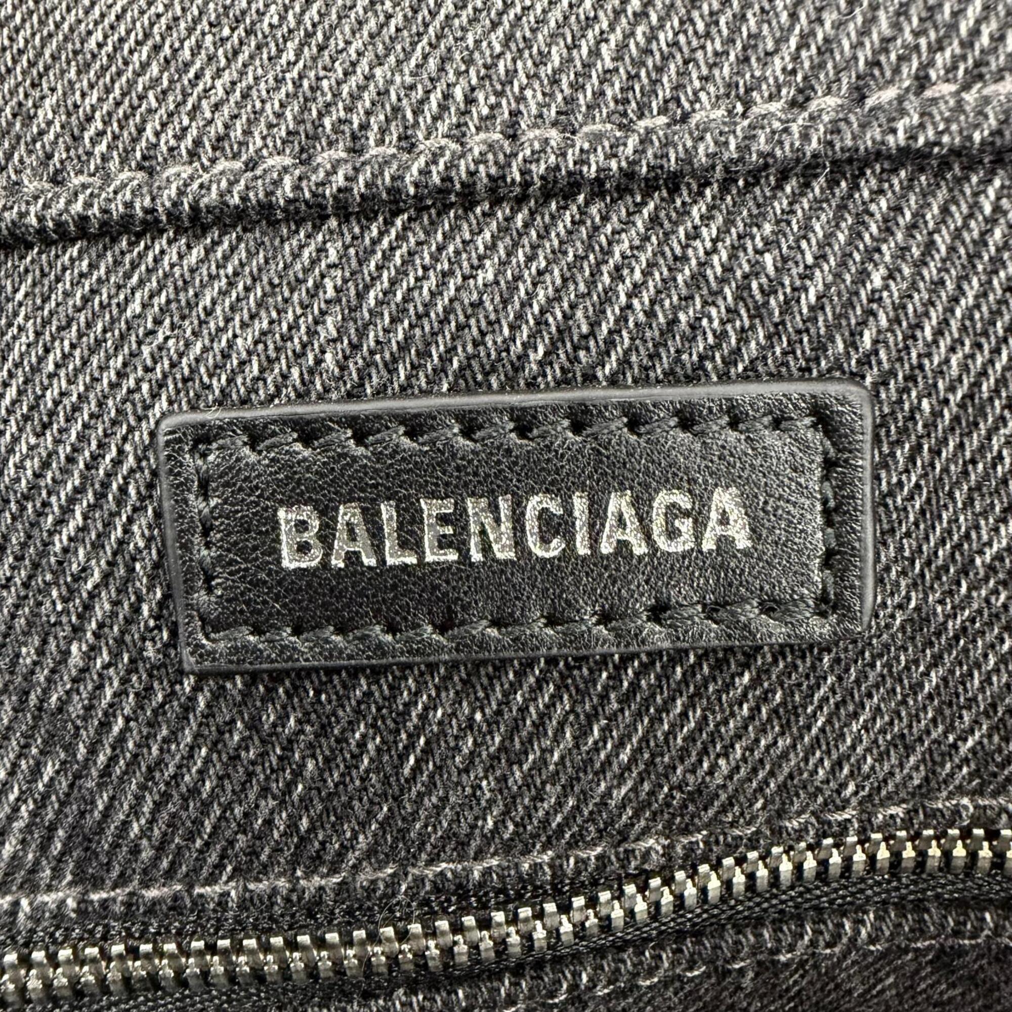Balenciaga Black Leather Handbag Shoulder Bag (Pre-Owned)