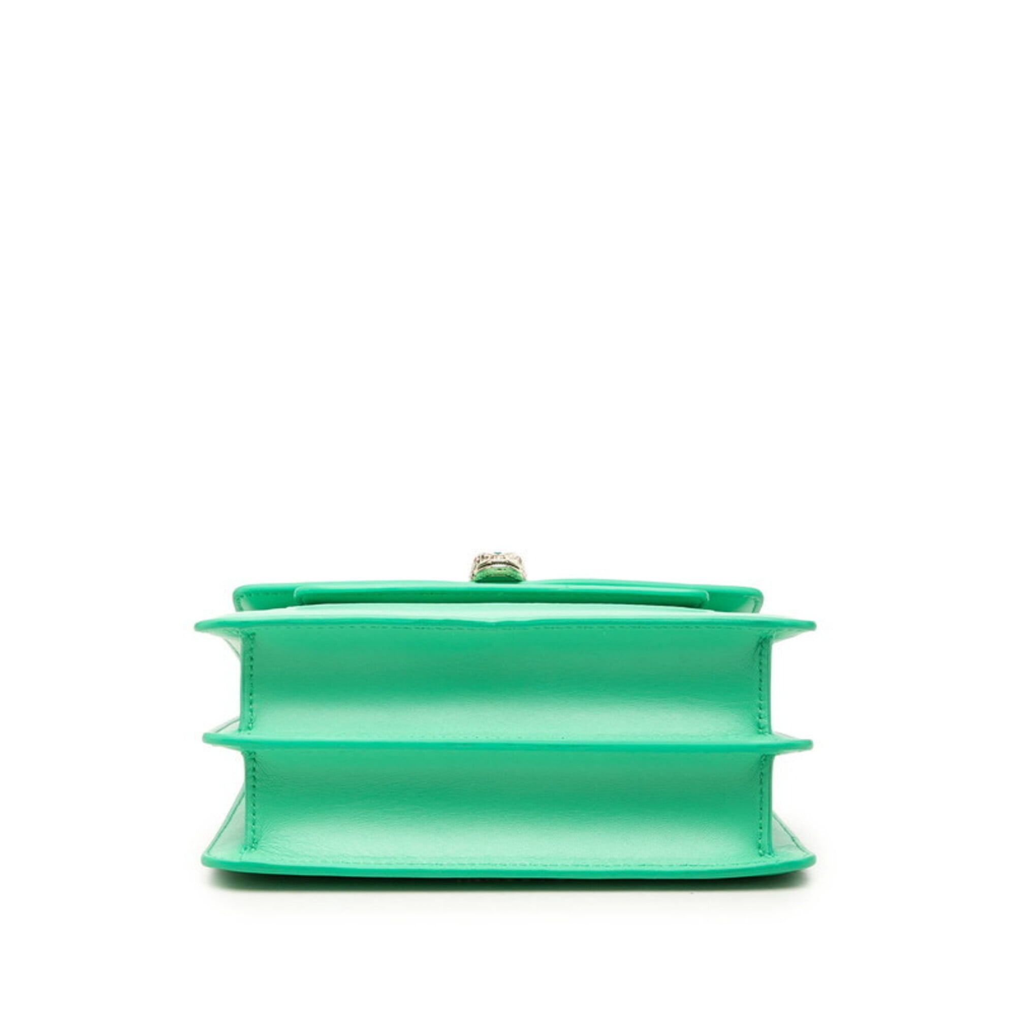 Bvlgari Green Leather Handbag Shoulder Bag (Pre-Owned)