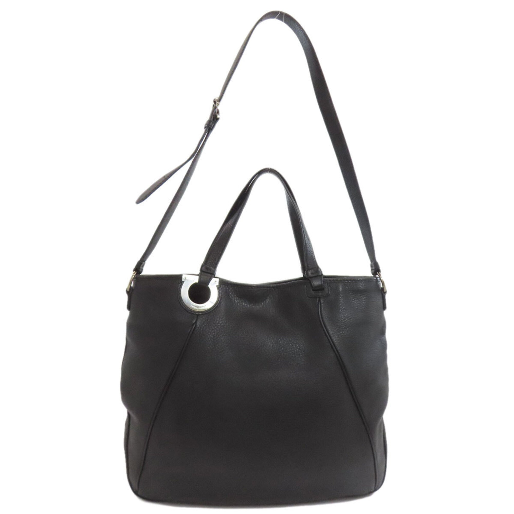Salvatore Ferragamo Black Leather Tote Bag (Pre-Owned)
