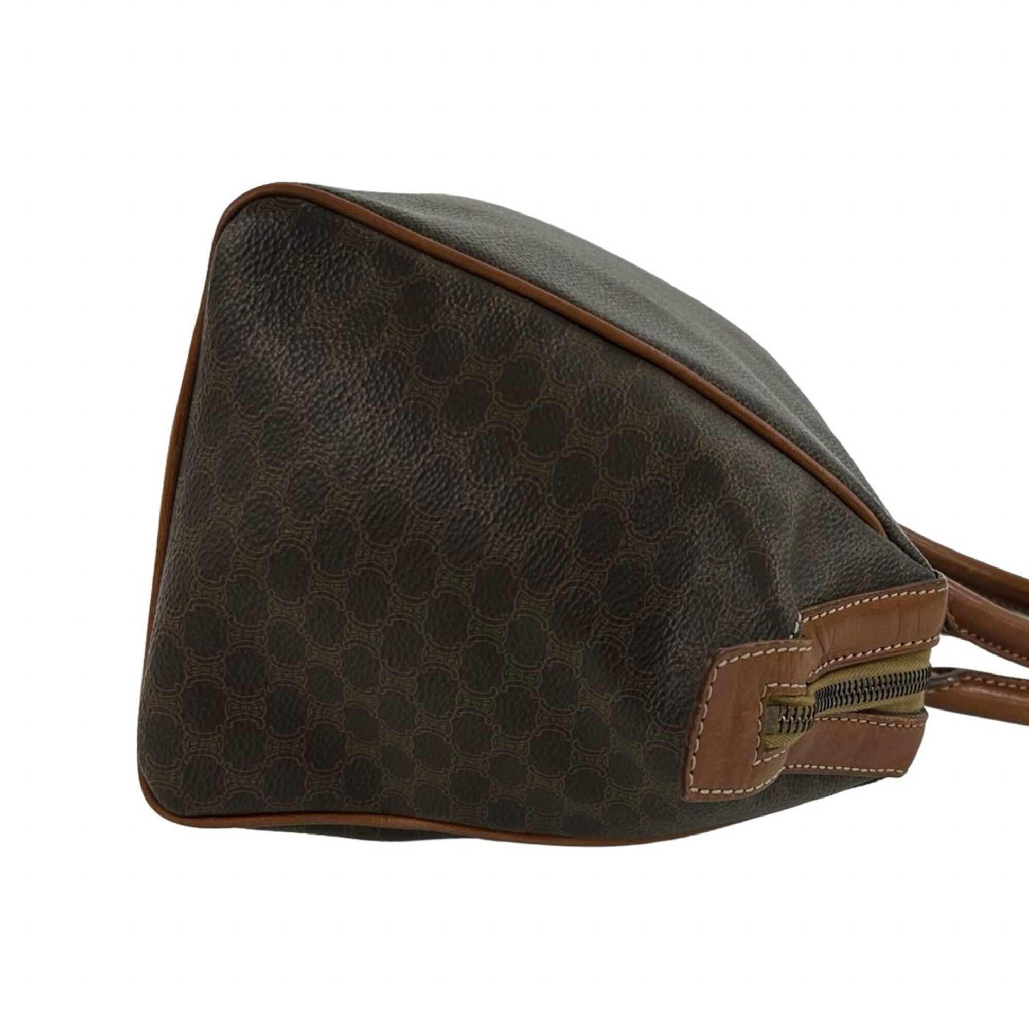 Celine Brown Pvc Leather Boston Bag Handbag Shoulder Bag (Pre-Owned)