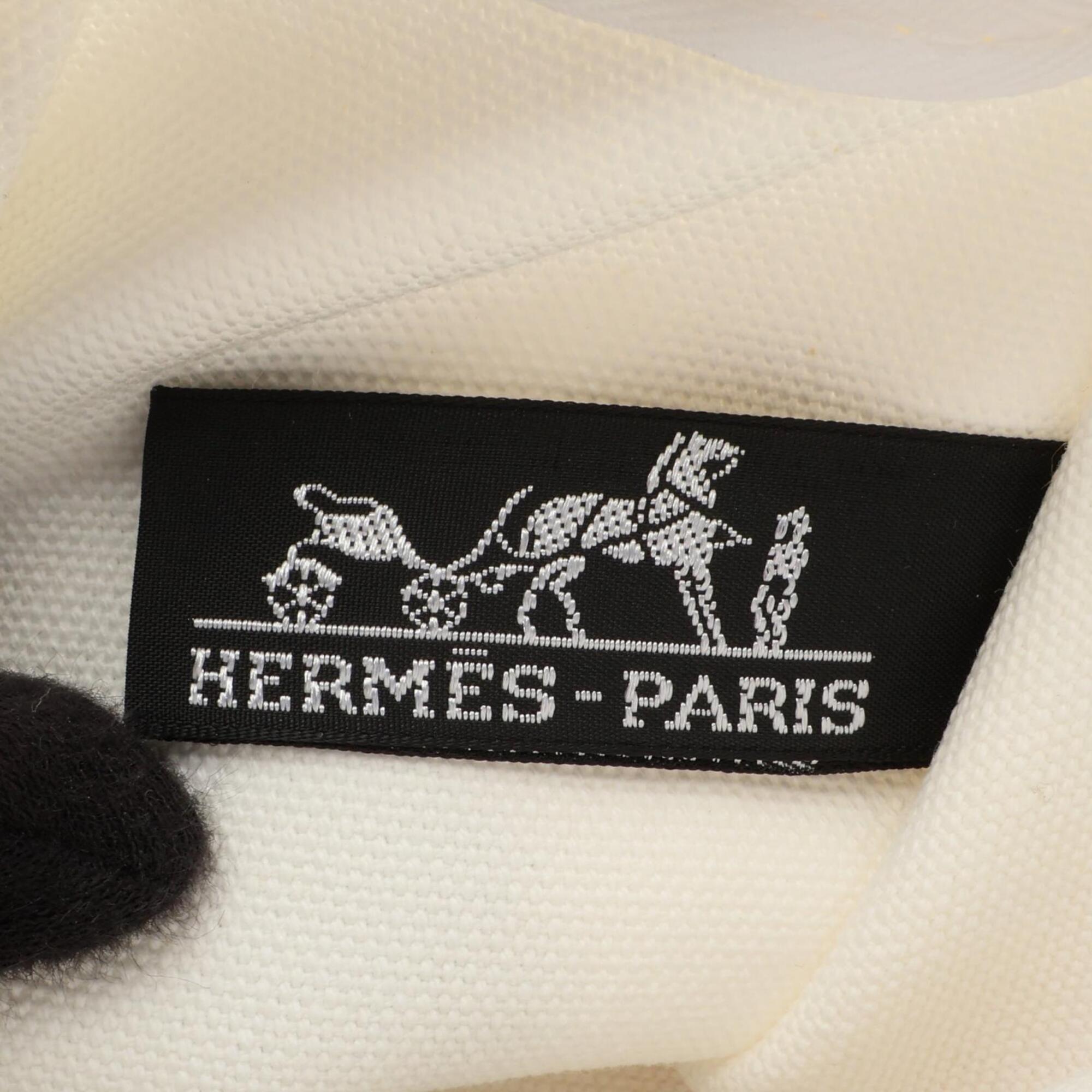 Hermes White Yellow Canvas Handbag Tote Bag (Pre-Owned)
