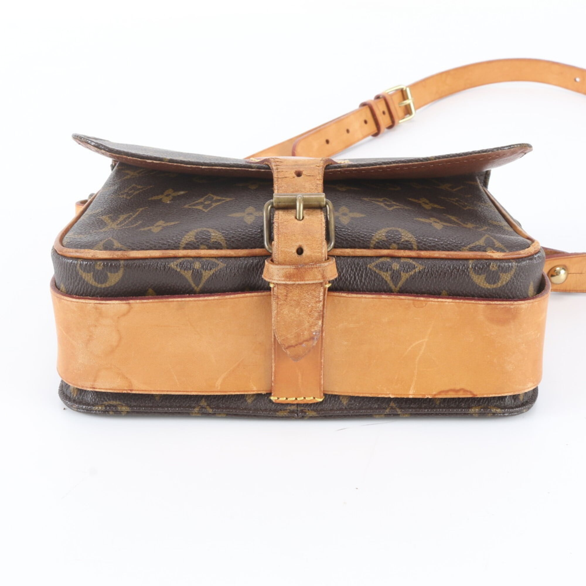 Louis Vuitton Brown Leather Coated Canvas Shoulder Bag (Pre-Owned)