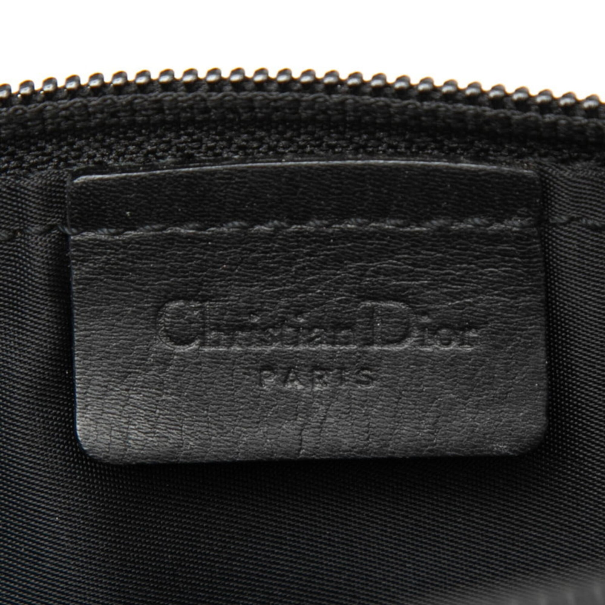 Christian Dior Black Leather Canvas Handbag (Pre-Owned)