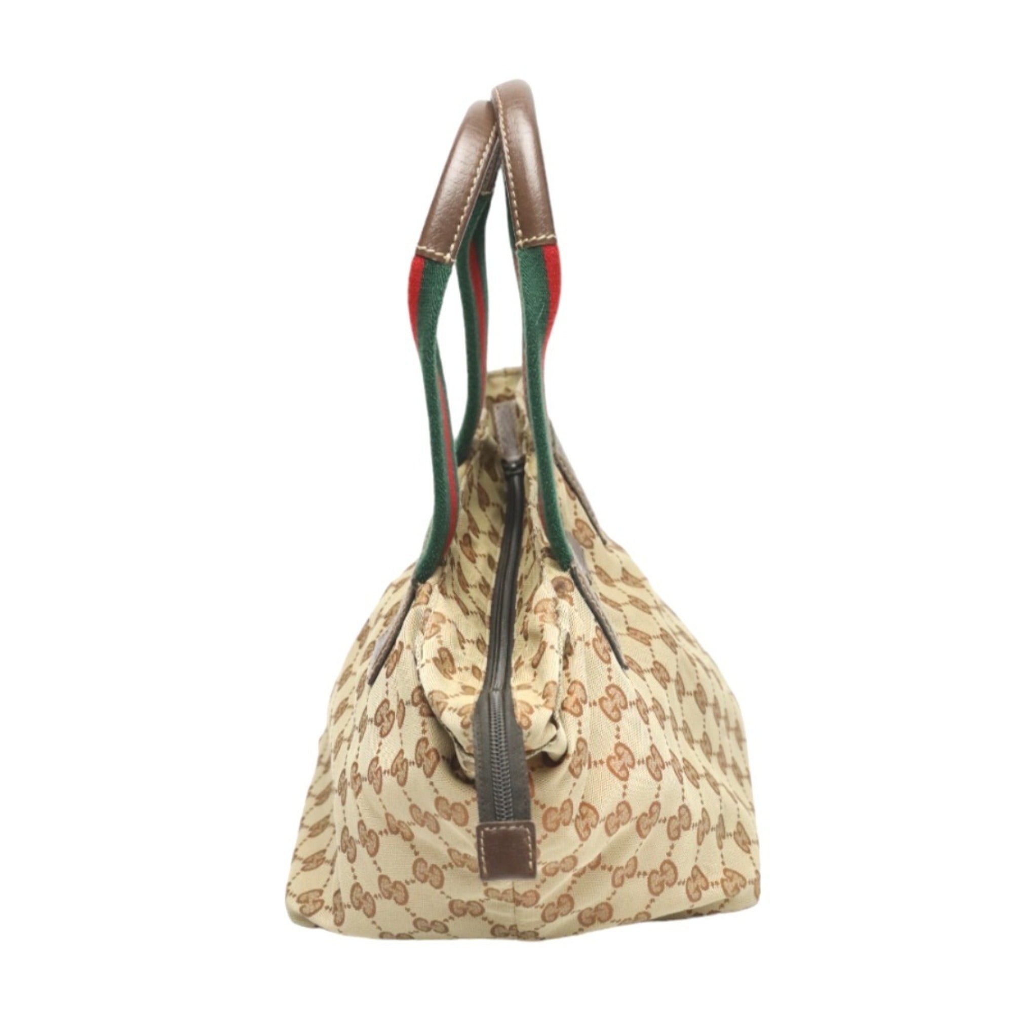 Gucci Gg Canvas Beige Gg Canvas Handbag Tote Bag (Pre-Owned)