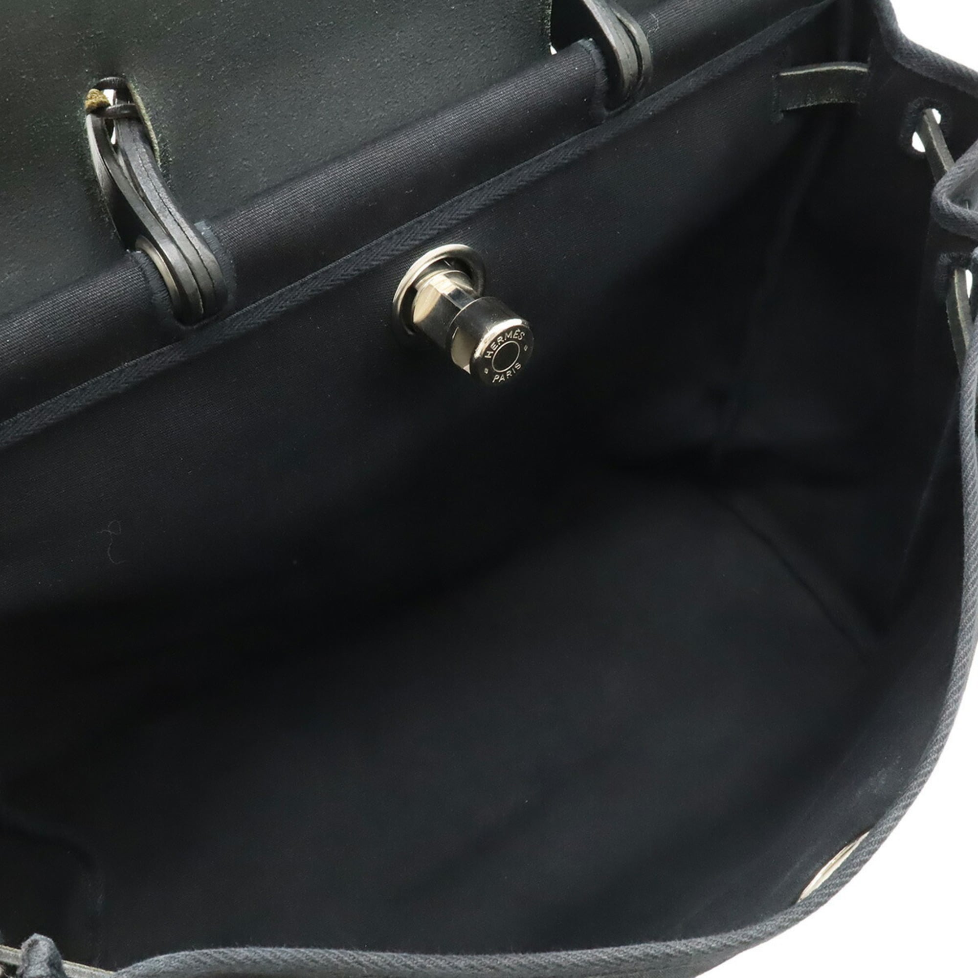 Hermes Black Toile Officier Handbag Shoulder Bag (Pre-Owned)