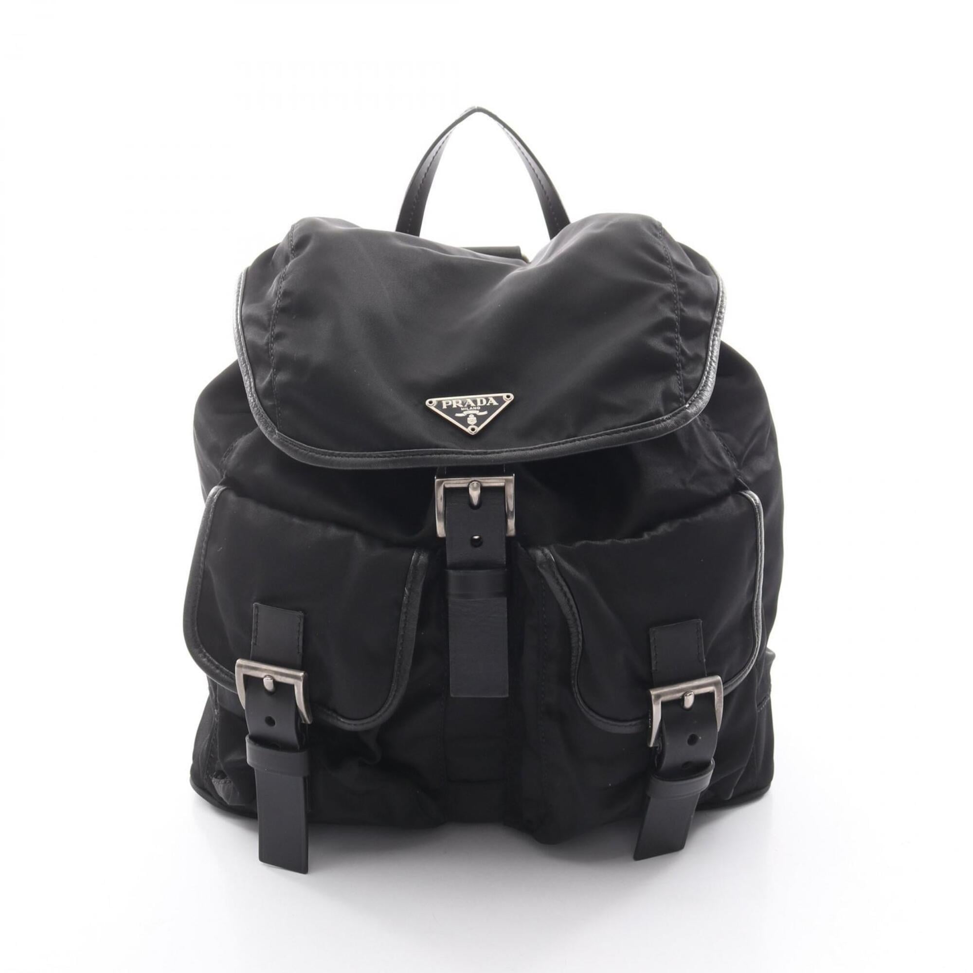 Prada Black Nylon Backpack Handbag (Pre-Owned)