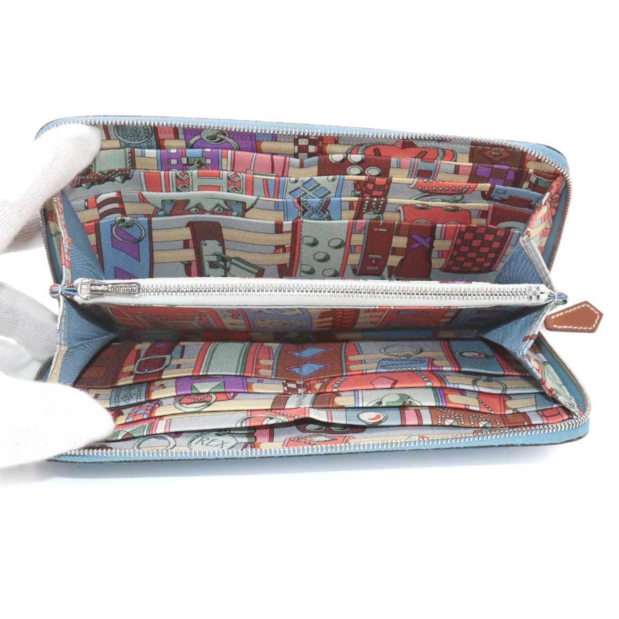 Hermes Blue Paradise Epsom Leather Long Wallet (Bi-Fold) (Pre-Owned)