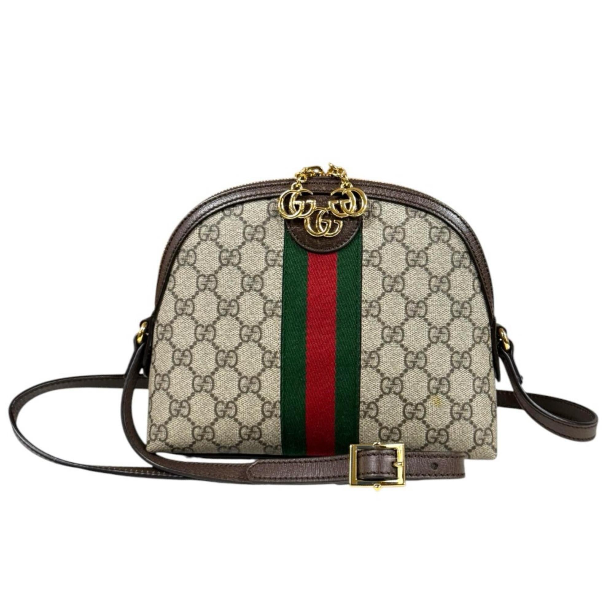 Gucci Beige Brown Gg Supreme Canvas Shoulder Bag (Pre-Owned)