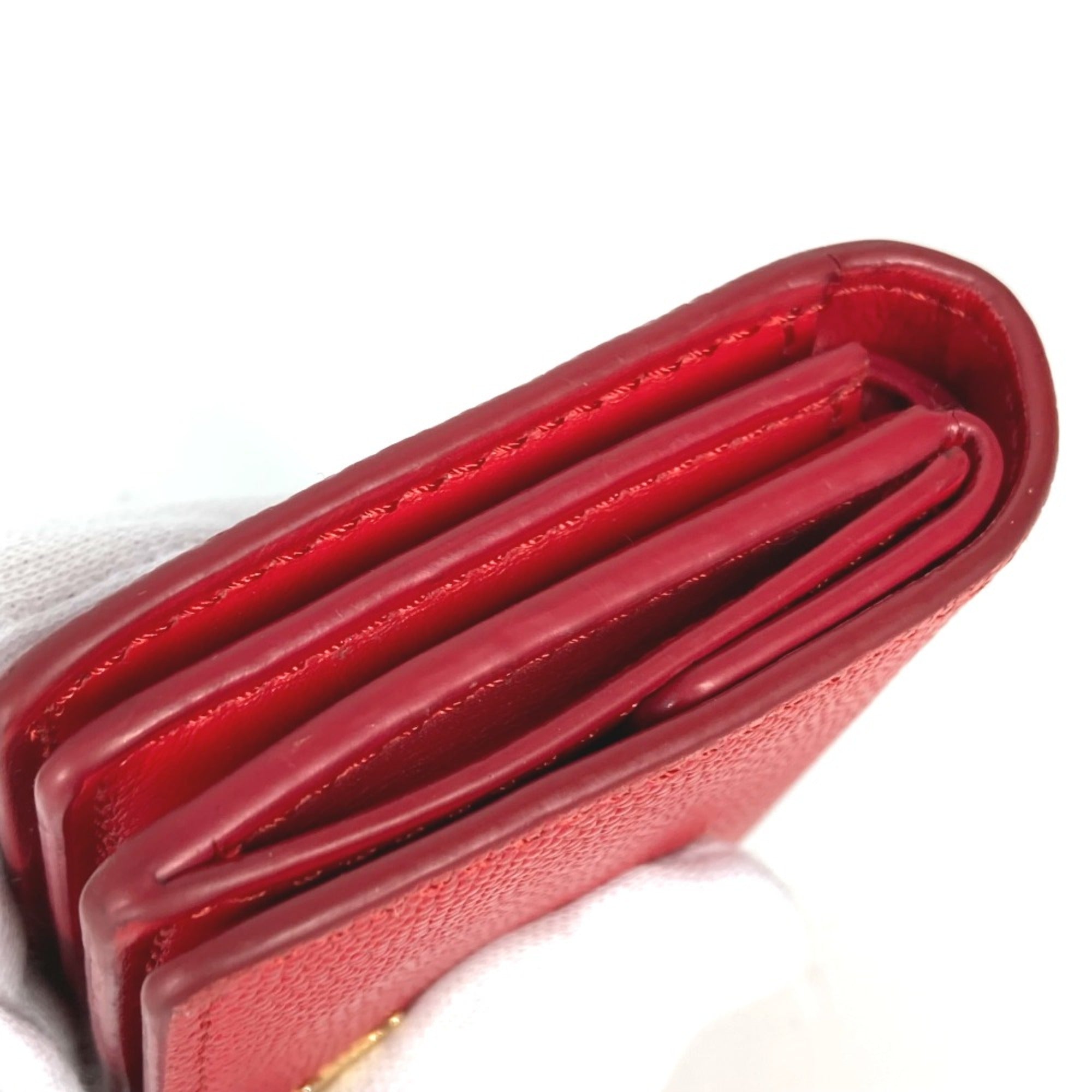 Burberry Red Leather Wallet (Bi-Fold) (Pre-Owned)