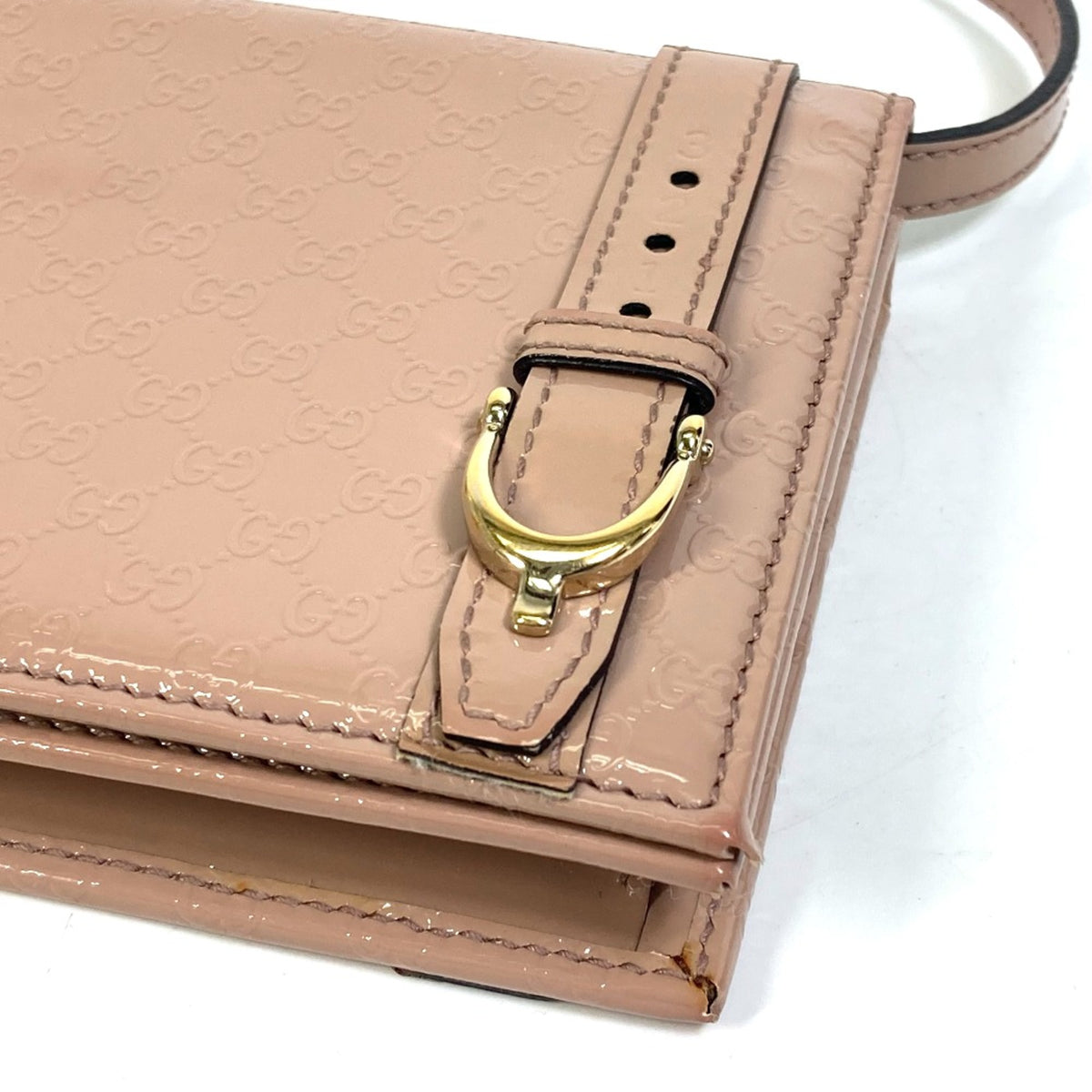 Gucci Beige Patent Leather Shoulder Bag (Pre-Owned)