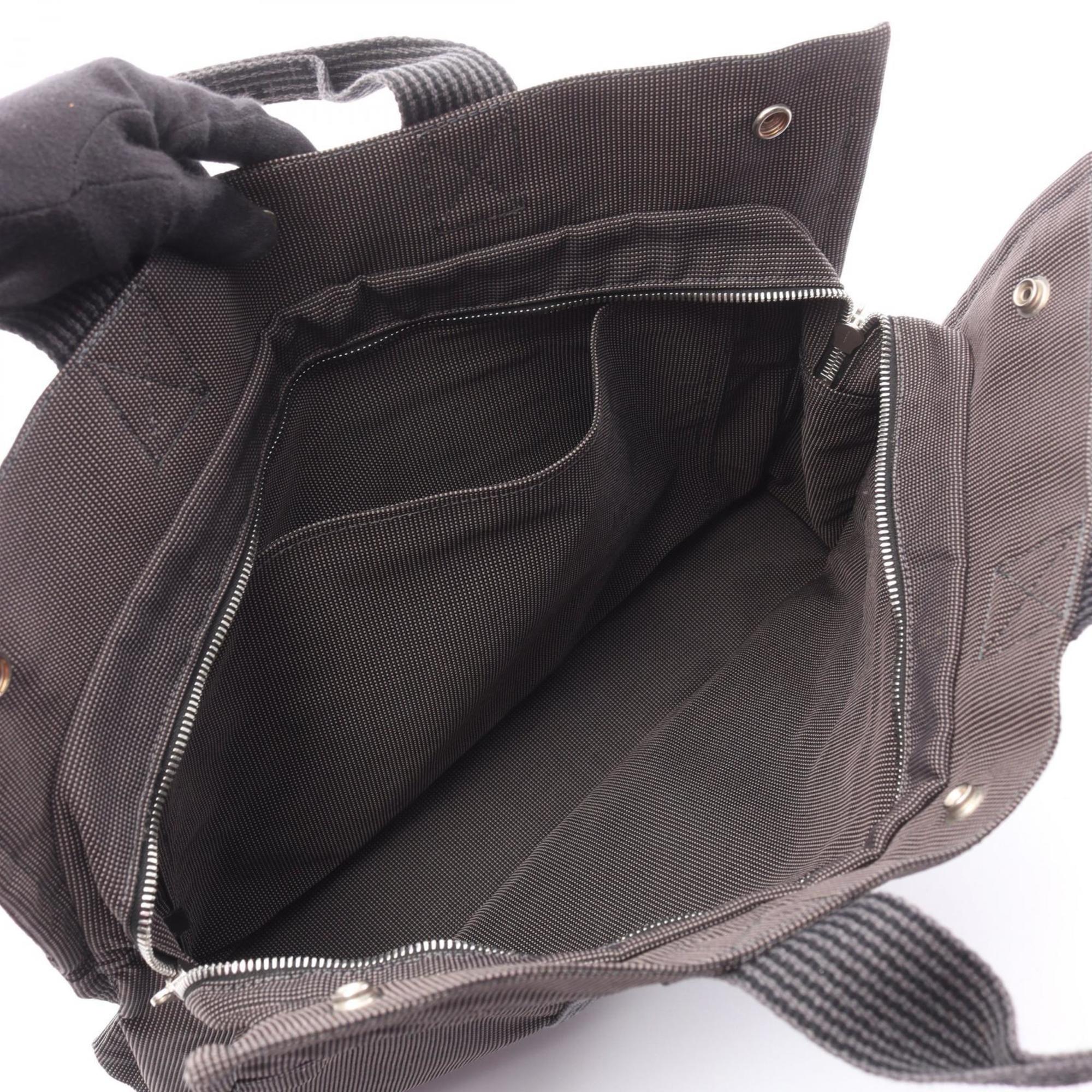 Hermes Gray Canvas Handbag Tote Bag (Pre-Owned)