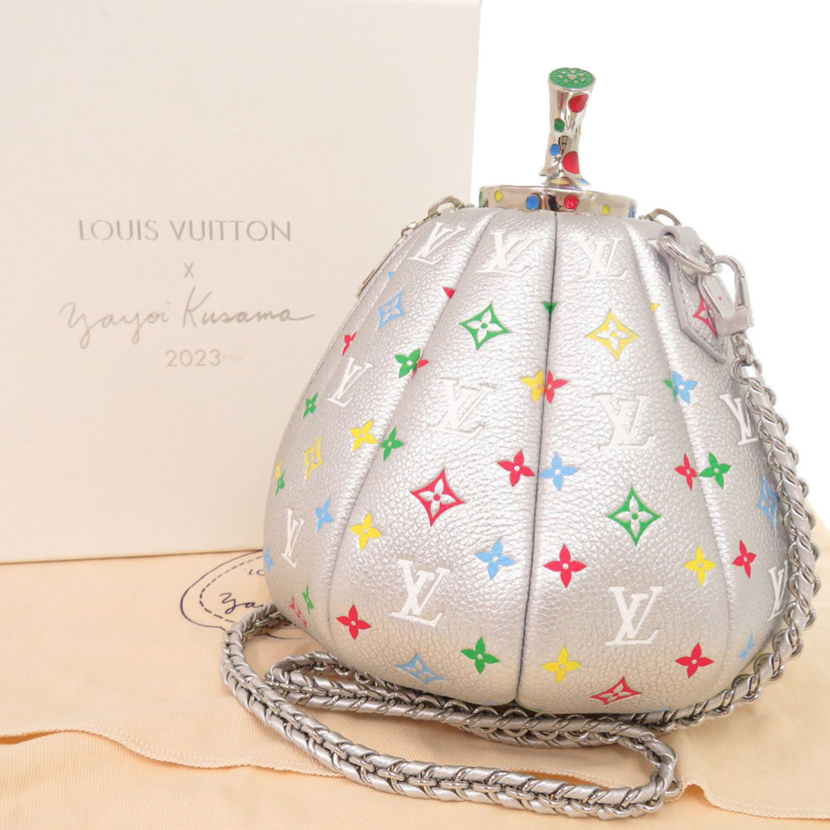 Louis Vuitton Multi-Color Silver Leather Handbag Shoulder Bag (Pre-Owned)