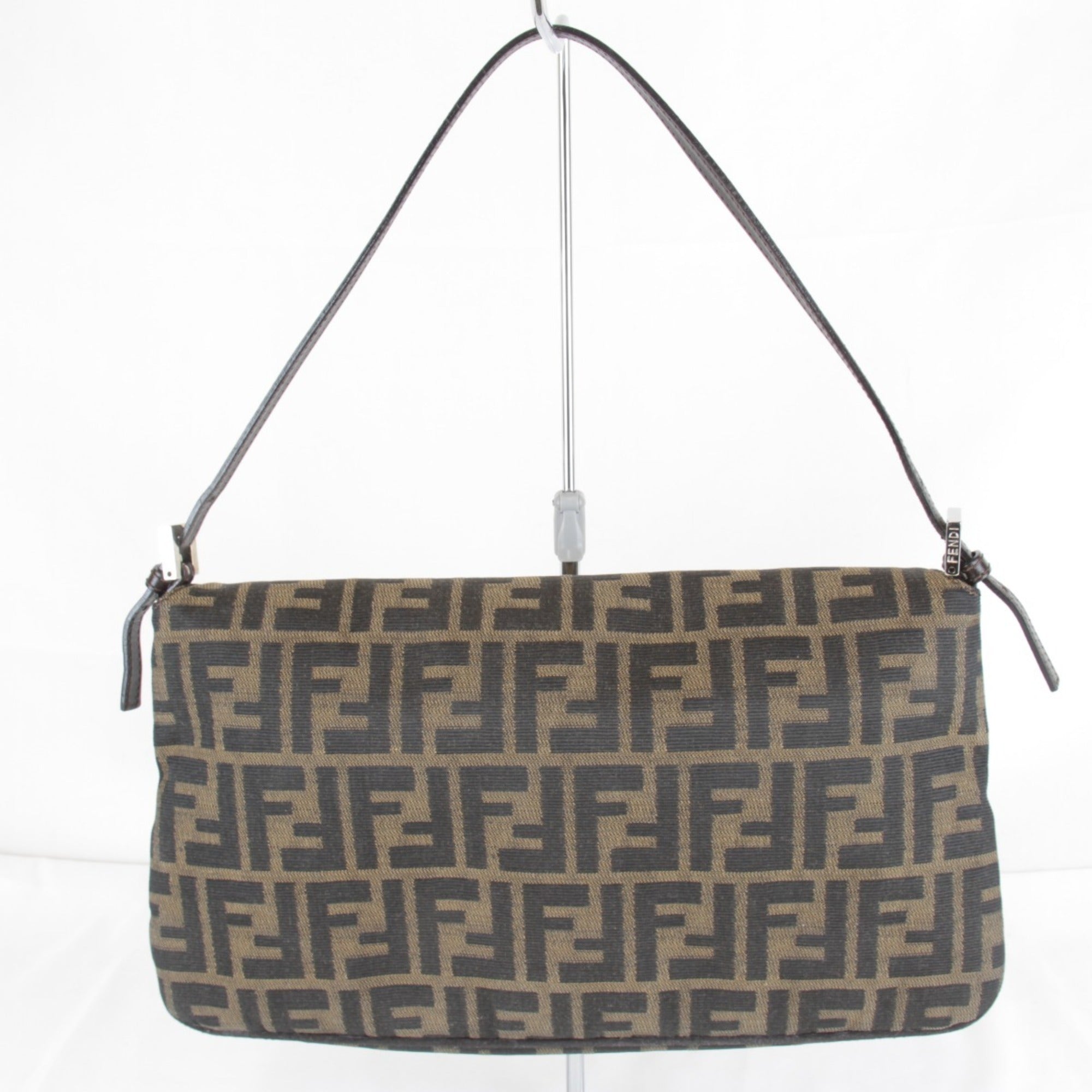 Fendi Brown Khaki Canvas Shoulder Bag (Pre-Owned)