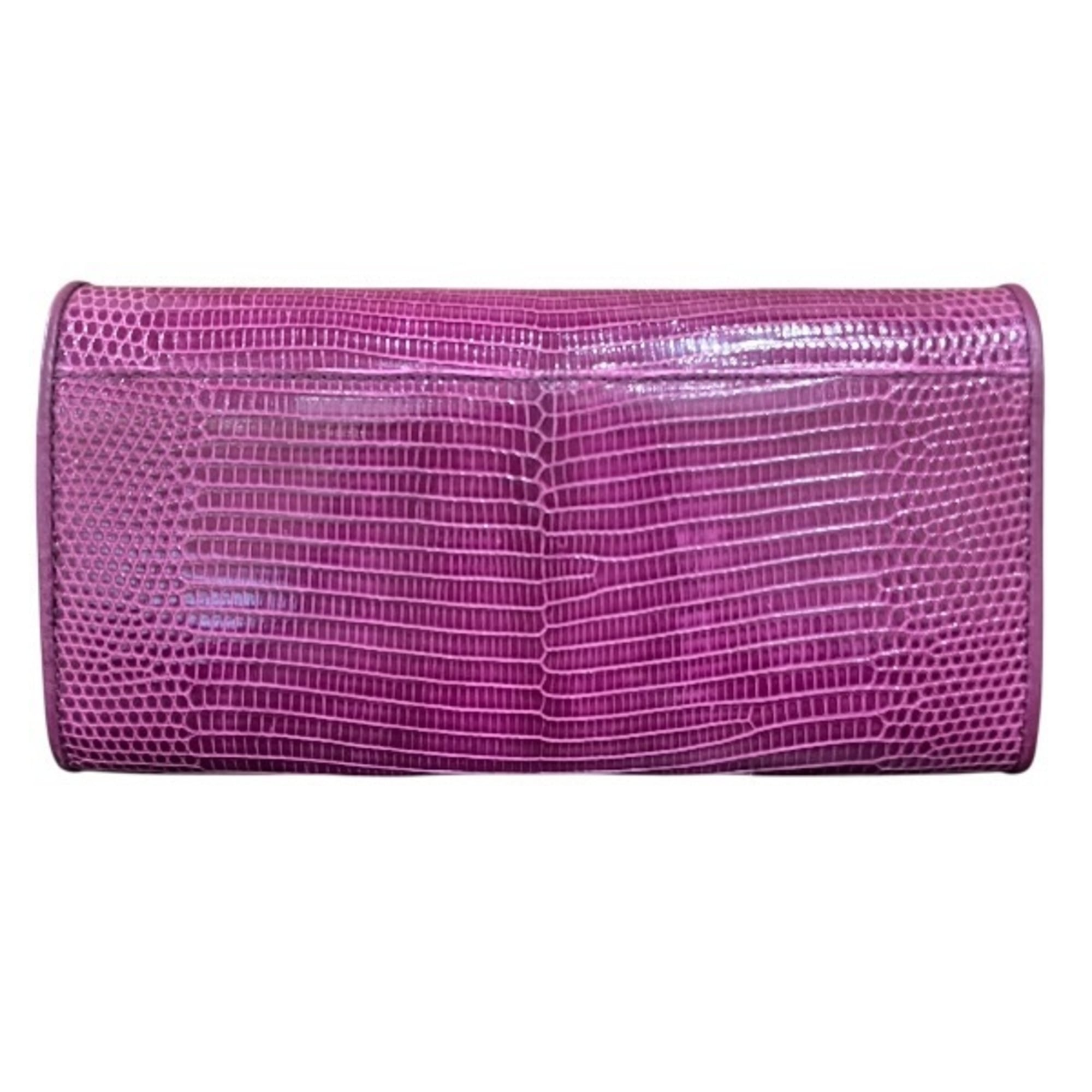 Gucci Pink Purple Red Color Leather Long Wallet (Bi-Fold) (Pre-Owned)