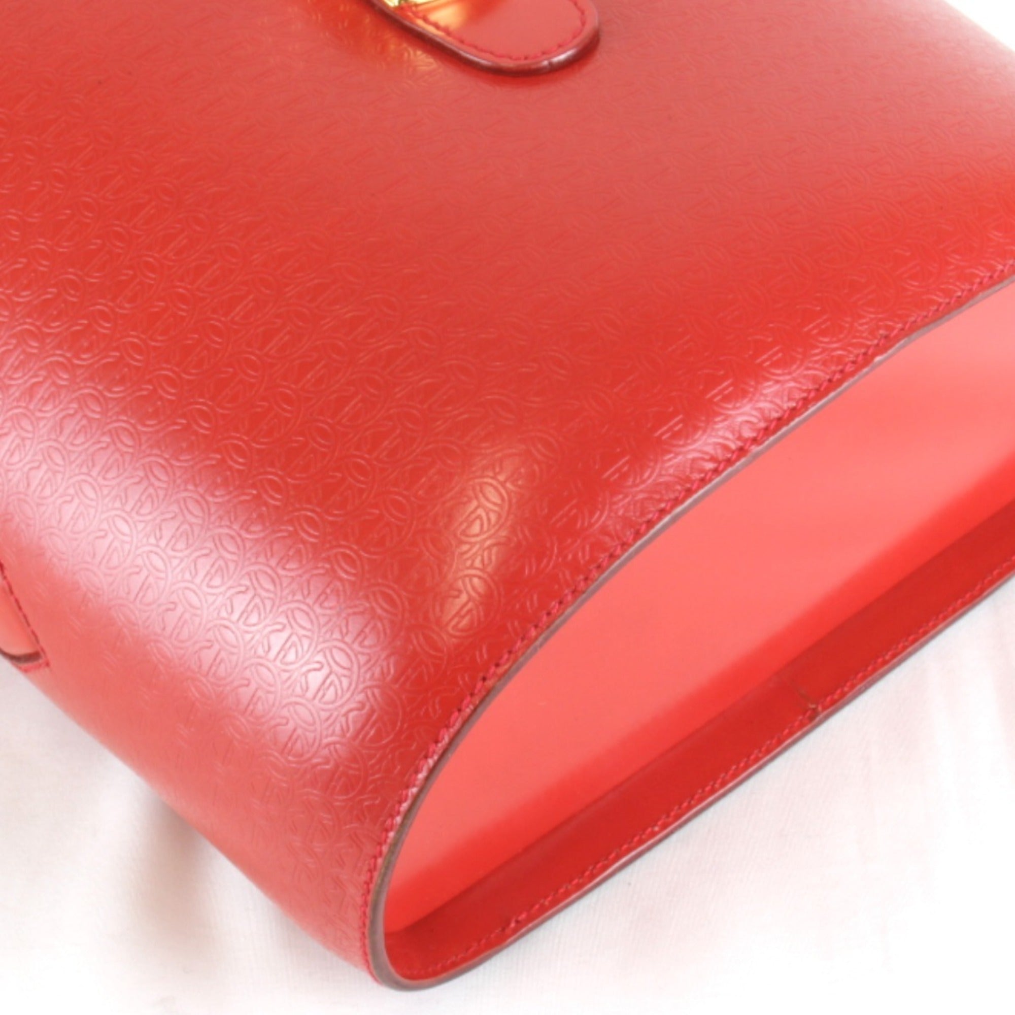 Gucci Red Color Leather Shoulder Bag (Pre-Owned)