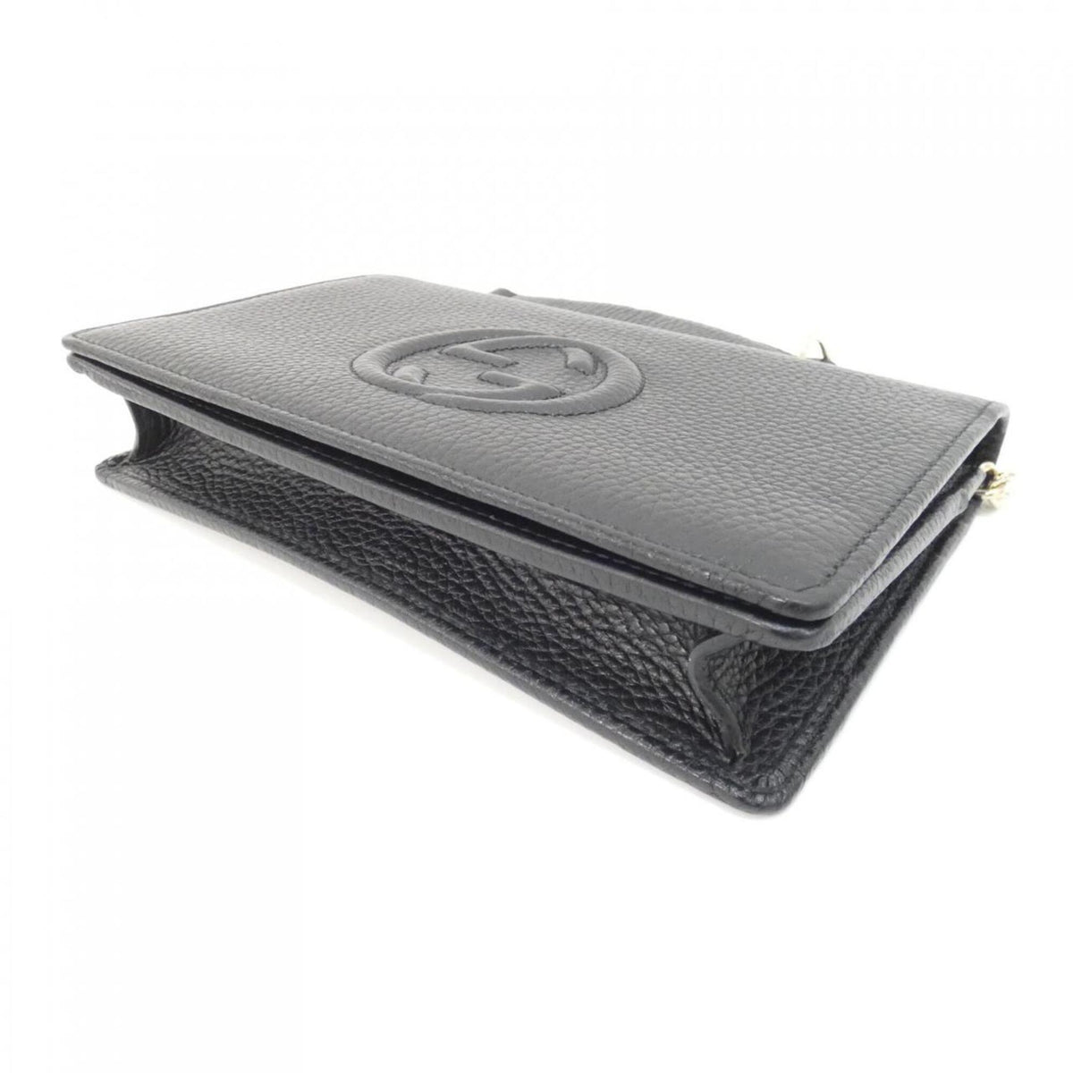 Gucci Black Leather Chain/Shoulder Wallet (Pre-Owned)