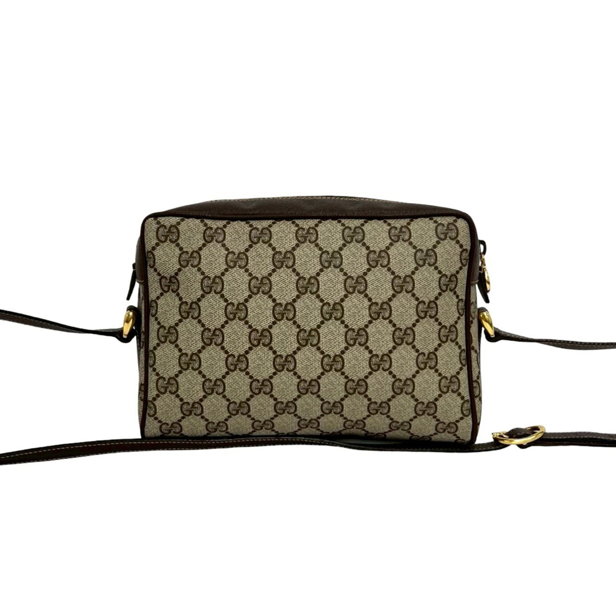 Gucci Brown Green Red Color Leather Pvc Pochette Shoulder Bag (Pre-Owned)