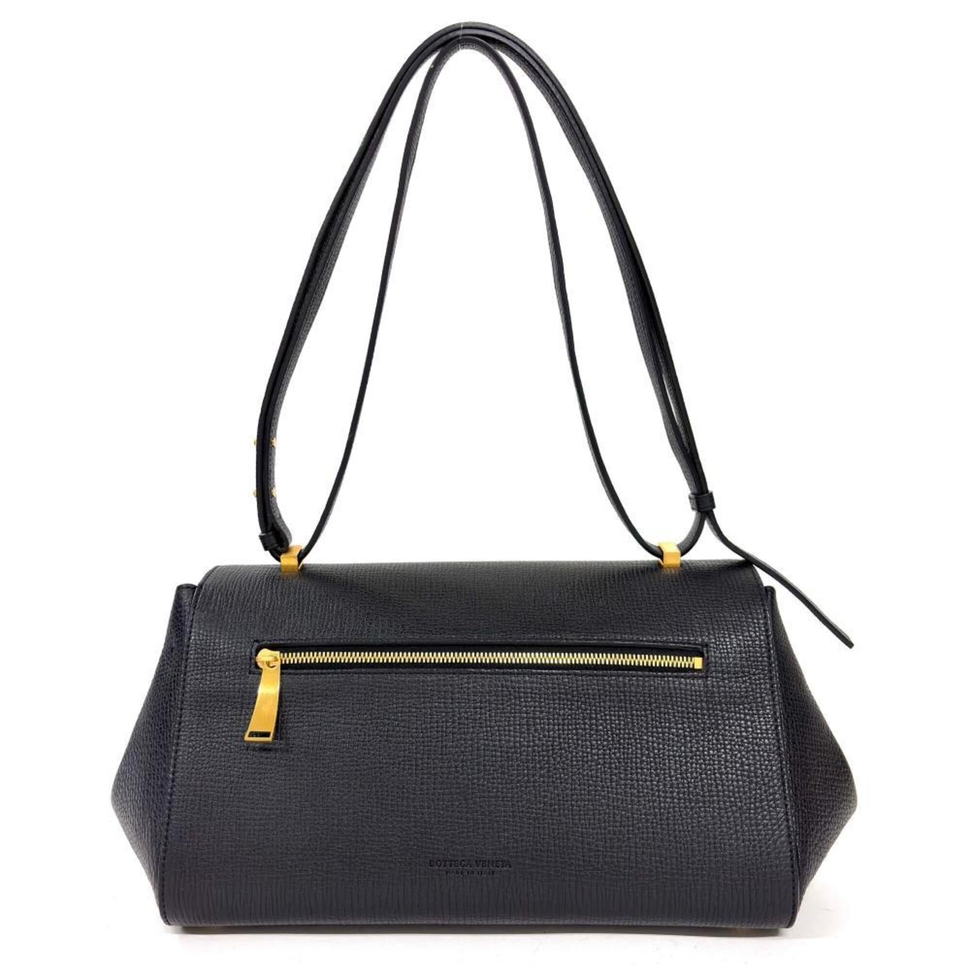 Bottega Veneta Black Leather Shoulder Bag (Pre-Owned)
