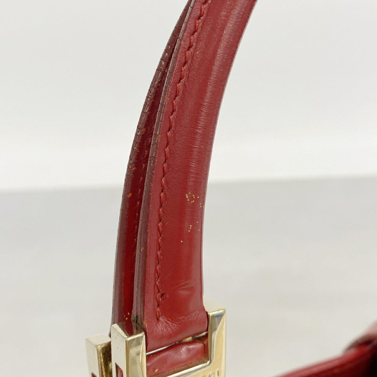 Gucci Beige Red Color Canvas Handbag (Pre-Owned)