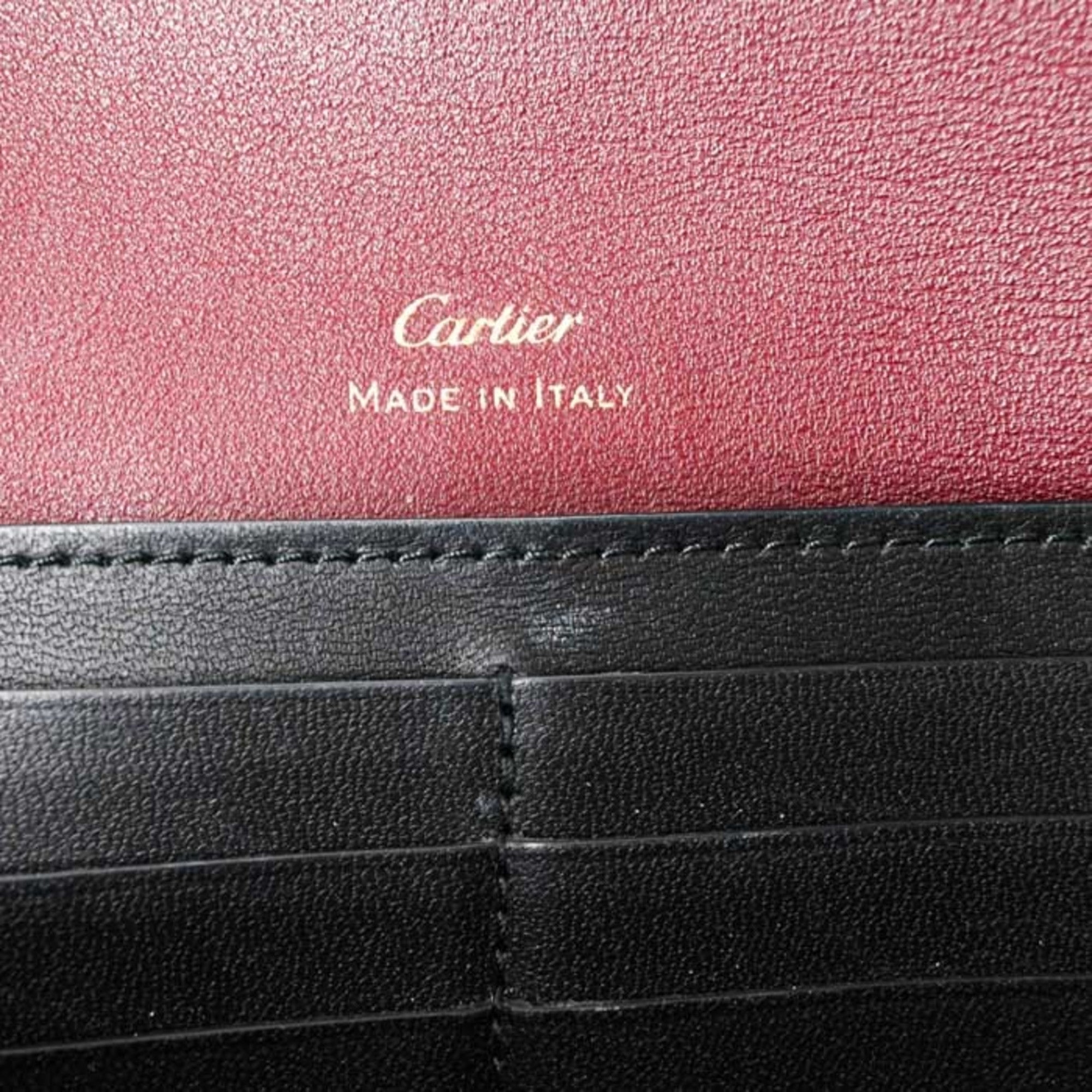 Cartier Bordeaux Leather Long Wallet (Bi-Fold) (Pre-Owned)
