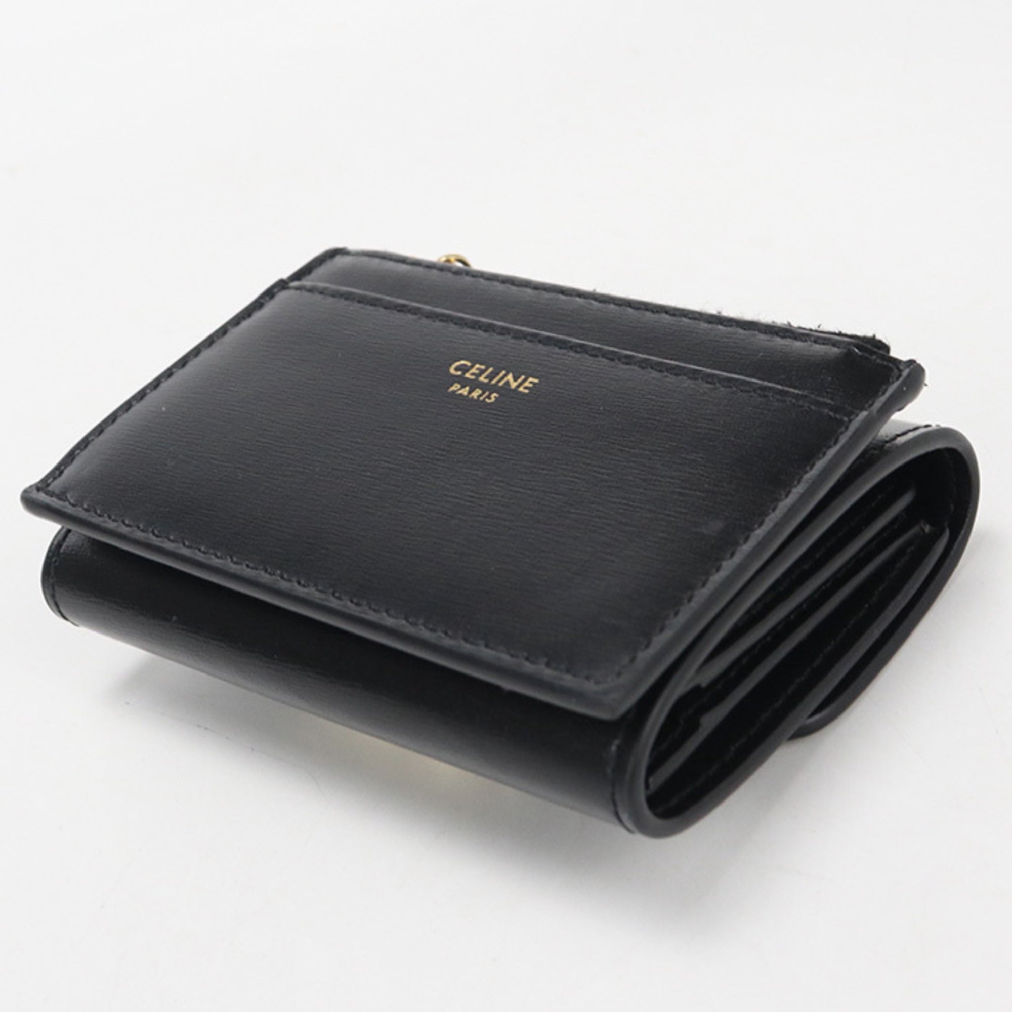 Celine Black Leather Wallet (Tri-Fold) (Pre-Owned)