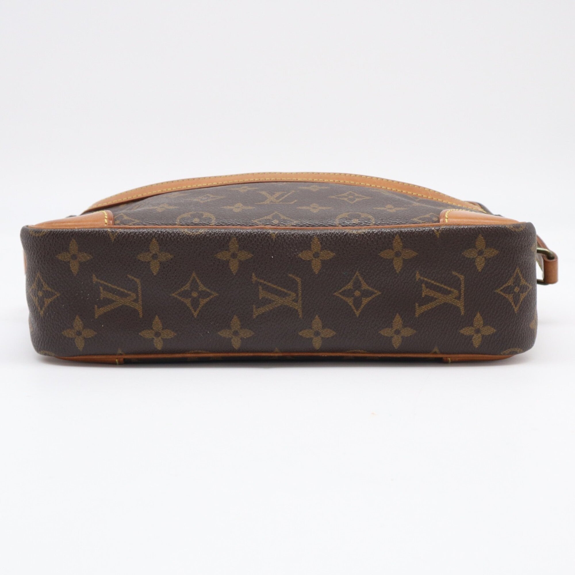 Louis Vuitton Beige Brown Monogram Coated Canvas Leather Shoulder Bag (Pre-Owned)